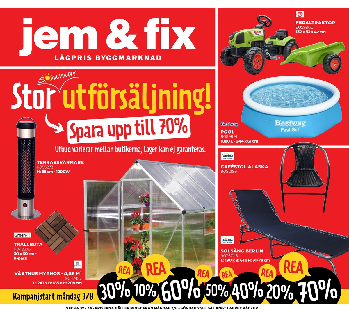 Se Jem & Fix reklamblad för vecka 32 på Kampanjveckan.se. Se bra erbjudanden på många varor. Läs reklambladet här! Sida 1