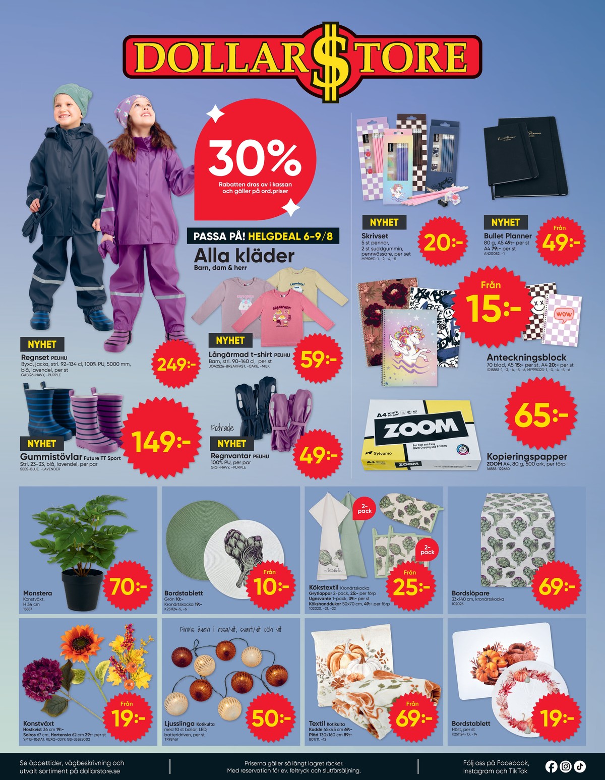 Se Dollarstore reklamblad för vecka 33 på Kampanjveckan.se. Se bra erbjudanden på många varor. Läs reklambladet här! Sida 8