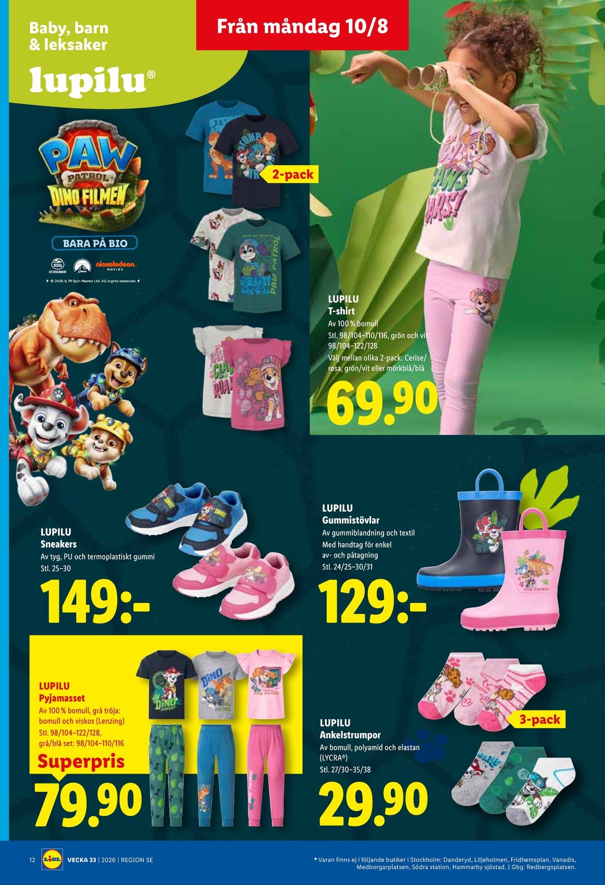 Se Lidl reklamblad för vecka 33 på Kampanjveckan.se. Se bra erbjudanden på många varor, t.ex. t-shirt lupilu eller barnskor lupilu. Läs reklambladet här! Sida 14
