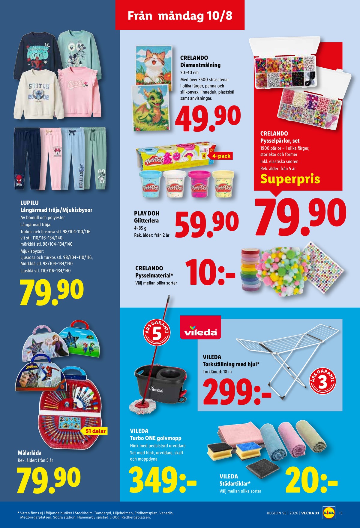 Se Lidl reklamblad för vecka 33 på Kampanjveckan.se. Se bra erbjudanden på många varor, t.ex. byxor lupilu eller tröjor lupilu. Läs reklambladet här! Sida 17
