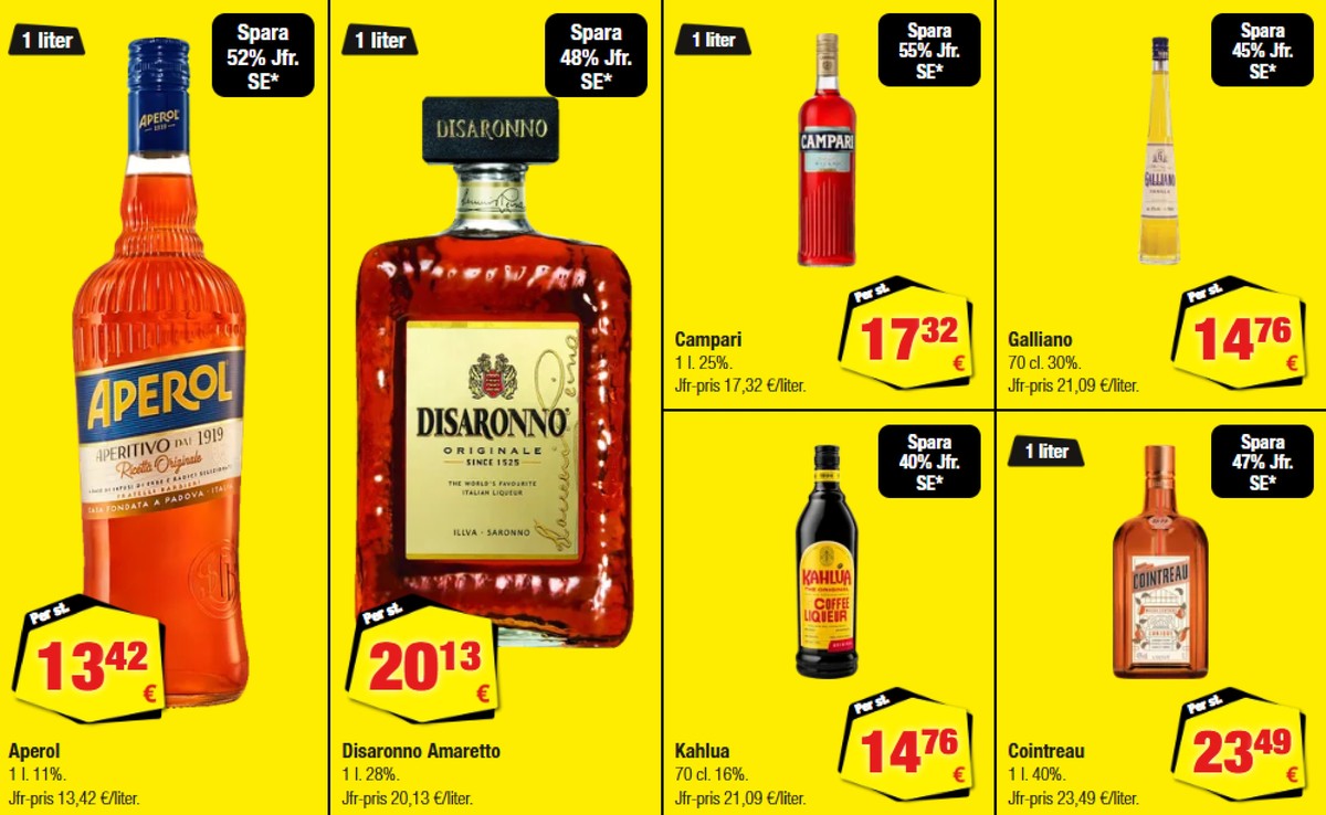 Se Calle reklamblad för vecka 33 på Kampanjveckan.se. Se bra erbjudanden på många varor, t.ex. likör cointreau eller likör galliano. Läs reklambladet här! Sida 12
