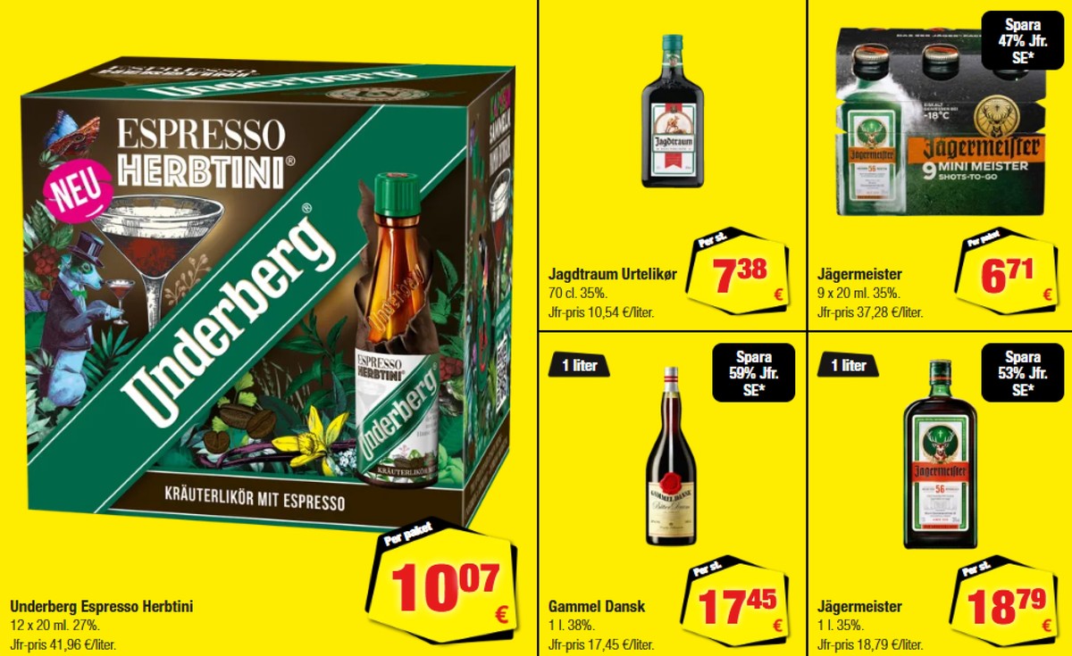 Se Calle reklamblad för vecka 33 på Kampanjveckan.se. Se bra erbjudanden på många varor, t.ex. Örtlikör jägermeister eller Örtlikör 9 mini meister. Läs reklambladet här! Sida 16
