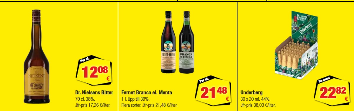 Se Calle reklamblad för vecka 33 på Kampanjveckan.se. Se bra erbjudanden på många varor, t.ex. bitter dr nielsen eller bitter branca menta. Läs reklambladet här! Sida 17
