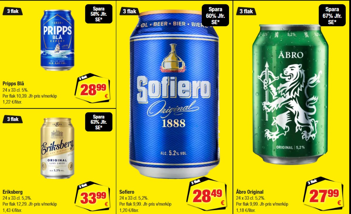 Se Calle reklamblad för vecka 33 på Kampanjveckan.se. Se bra erbjudanden på många varor, t.ex. Öl 24 pk ljus lager eller Öl 24 pk export. Läs reklambladet här! Sida 30
