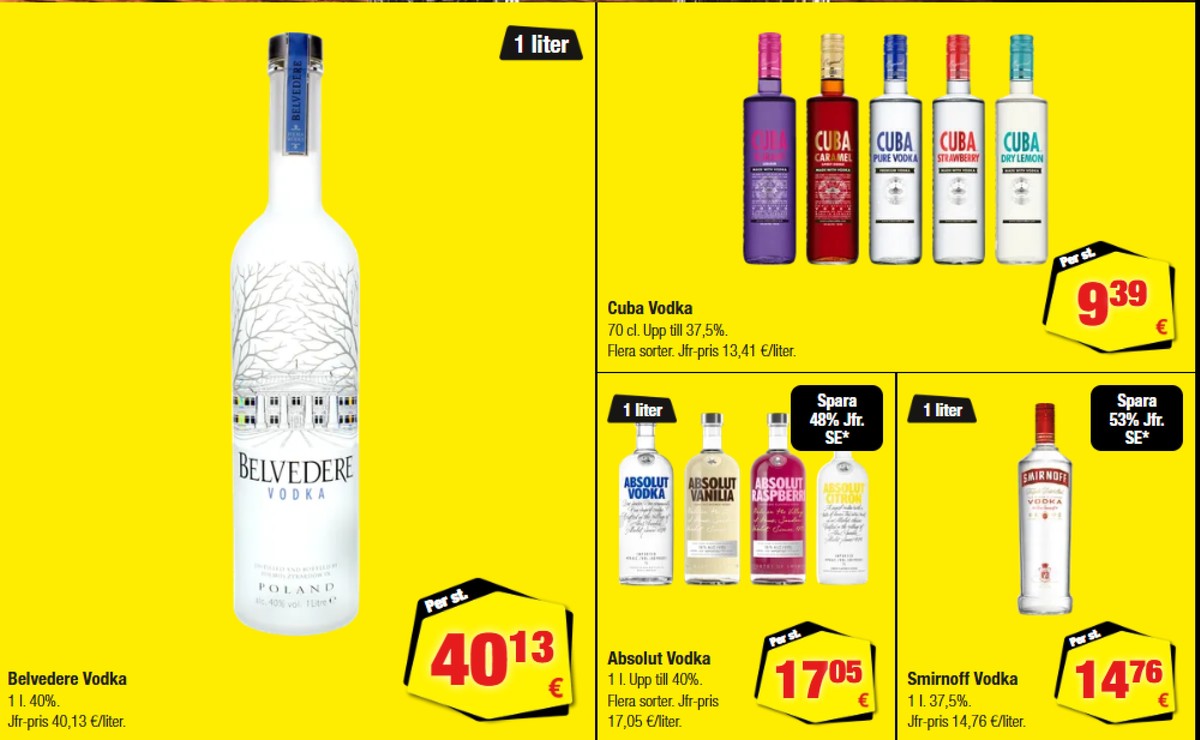 Se Calle reklamblad för vecka 33 på Kampanjveckan.se. Se bra erbjudanden på många varor, t.ex. vodka smirnoff eller vodka absolut. Läs reklambladet här! Sida 5
