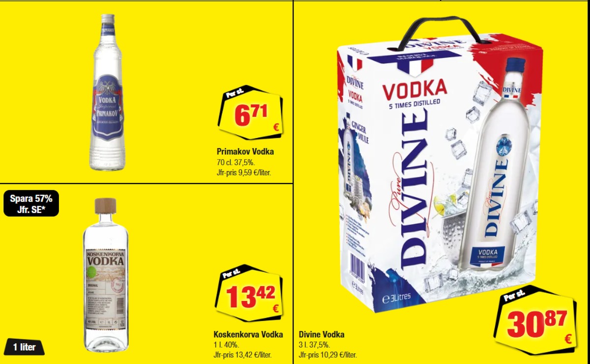 Se Calle reklamblad för vecka 33 på Kampanjveckan.se. Se bra erbjudanden på många varor, t.ex. vodka koskenkorva eller andra varor. Läs reklambladet här! Sida 6