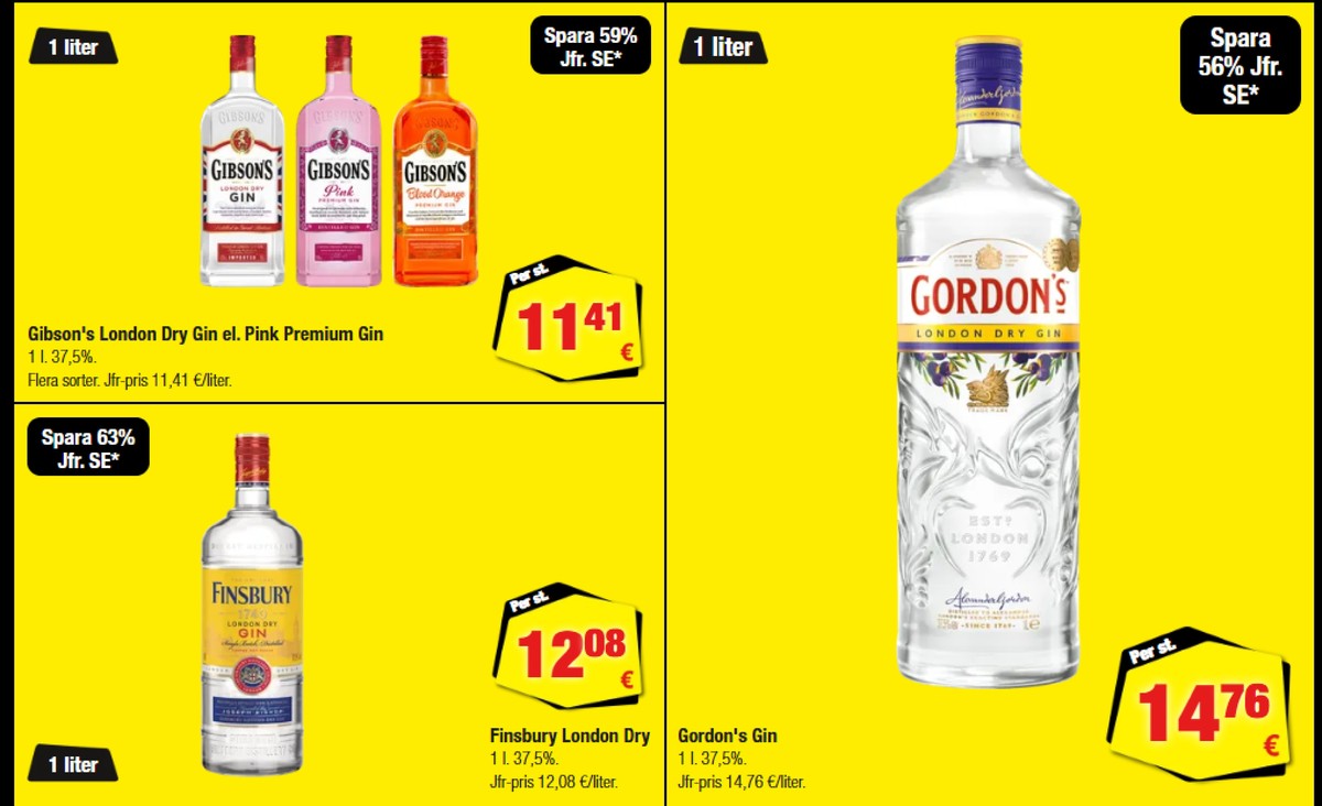 Se Calle reklamblad för vecka 33 på Kampanjveckan.se. Se bra erbjudanden på många varor, t.ex. gin finsbury eller gin gordons. Läs reklambladet här! Sida 10
