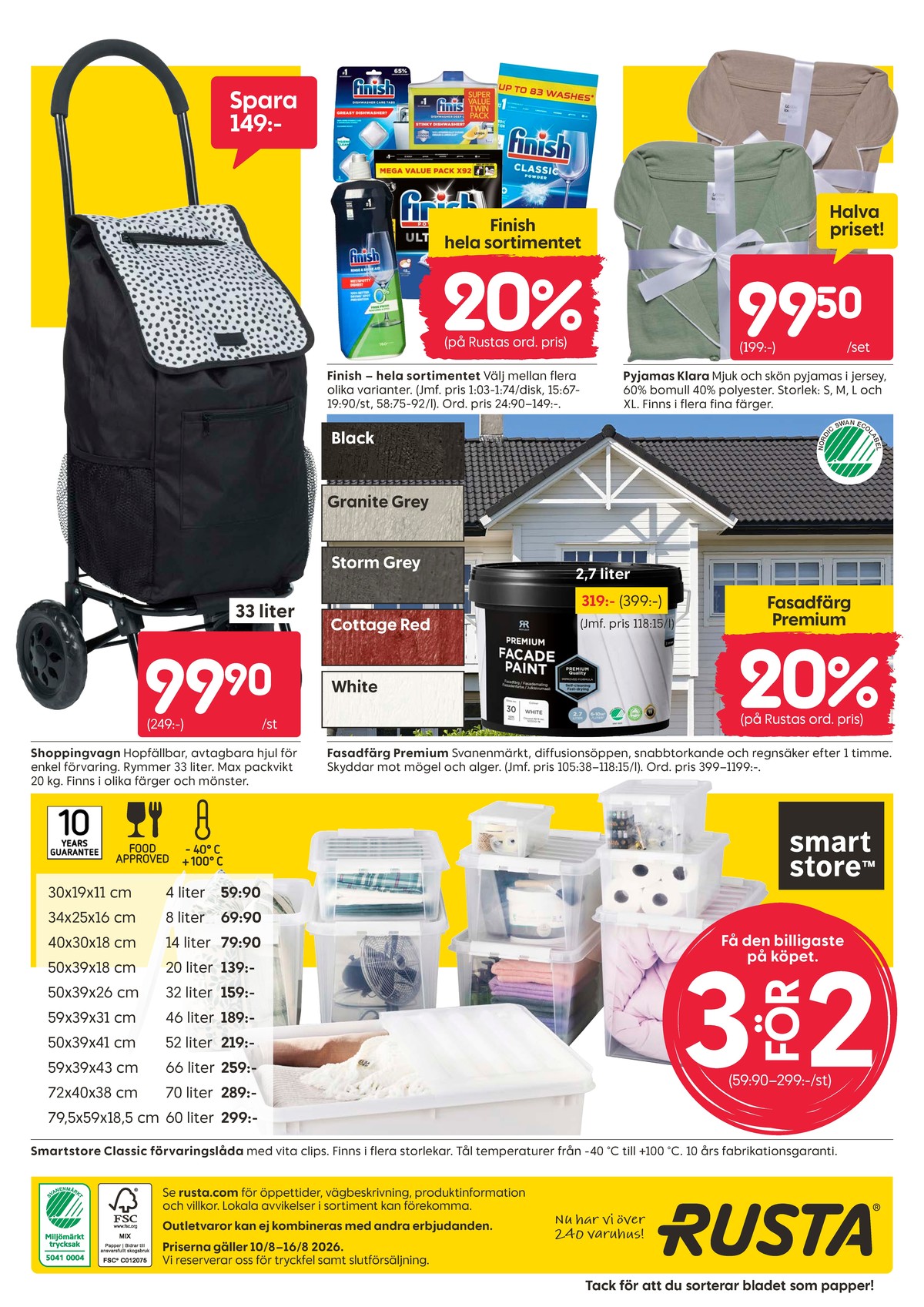 Se Rusta reklamblad för vecka 33 på Kampanjveckan.se. Se bra erbjudanden på många varor. Läs reklambladet här! Sida 16