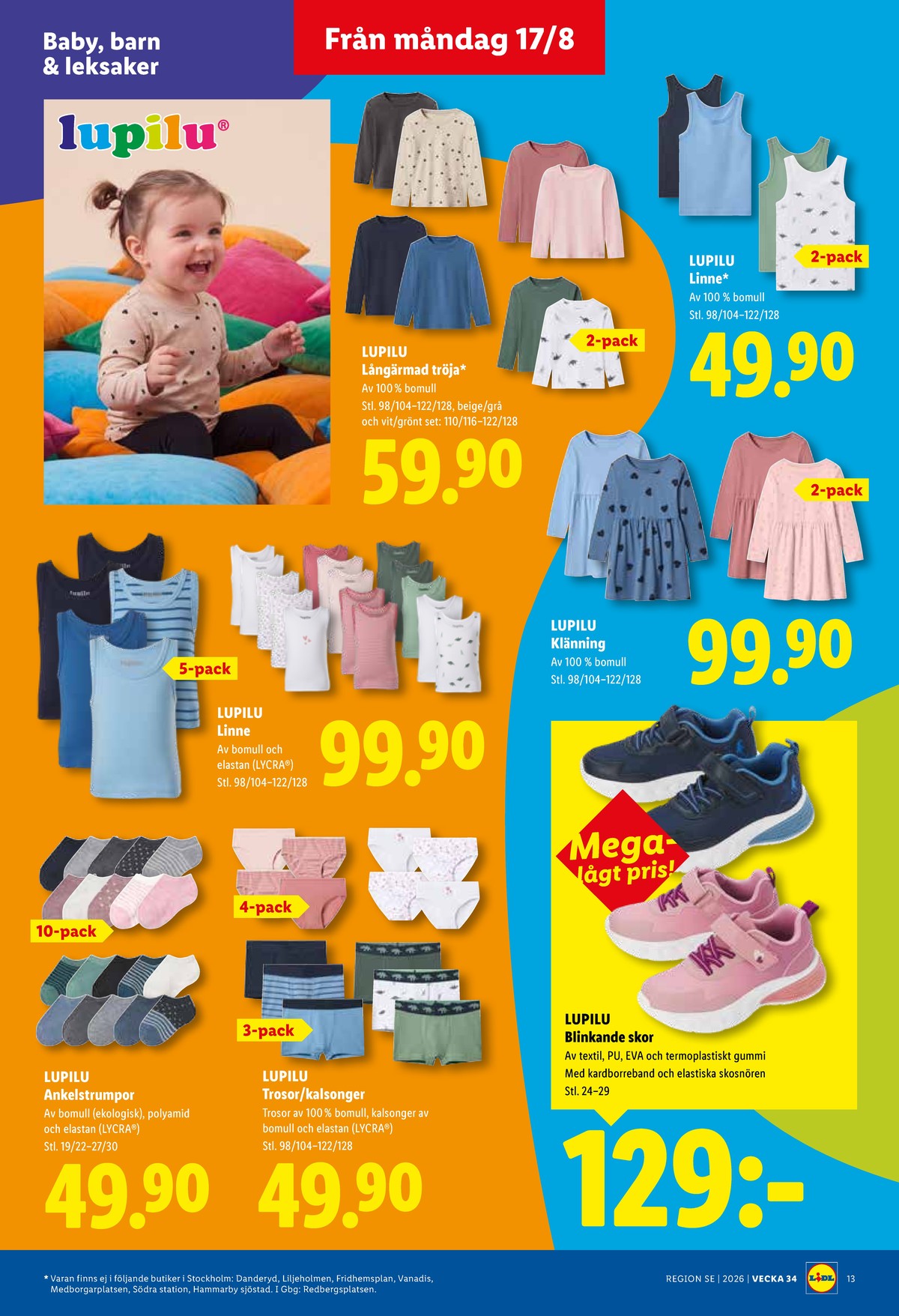 Se Lidl reklamblad för vecka 34 på Kampanjveckan.se. Se bra erbjudanden på många varor, t.ex. fritidsskor lupilu eller klänning lupilu. Läs reklambladet här! Sida 16
