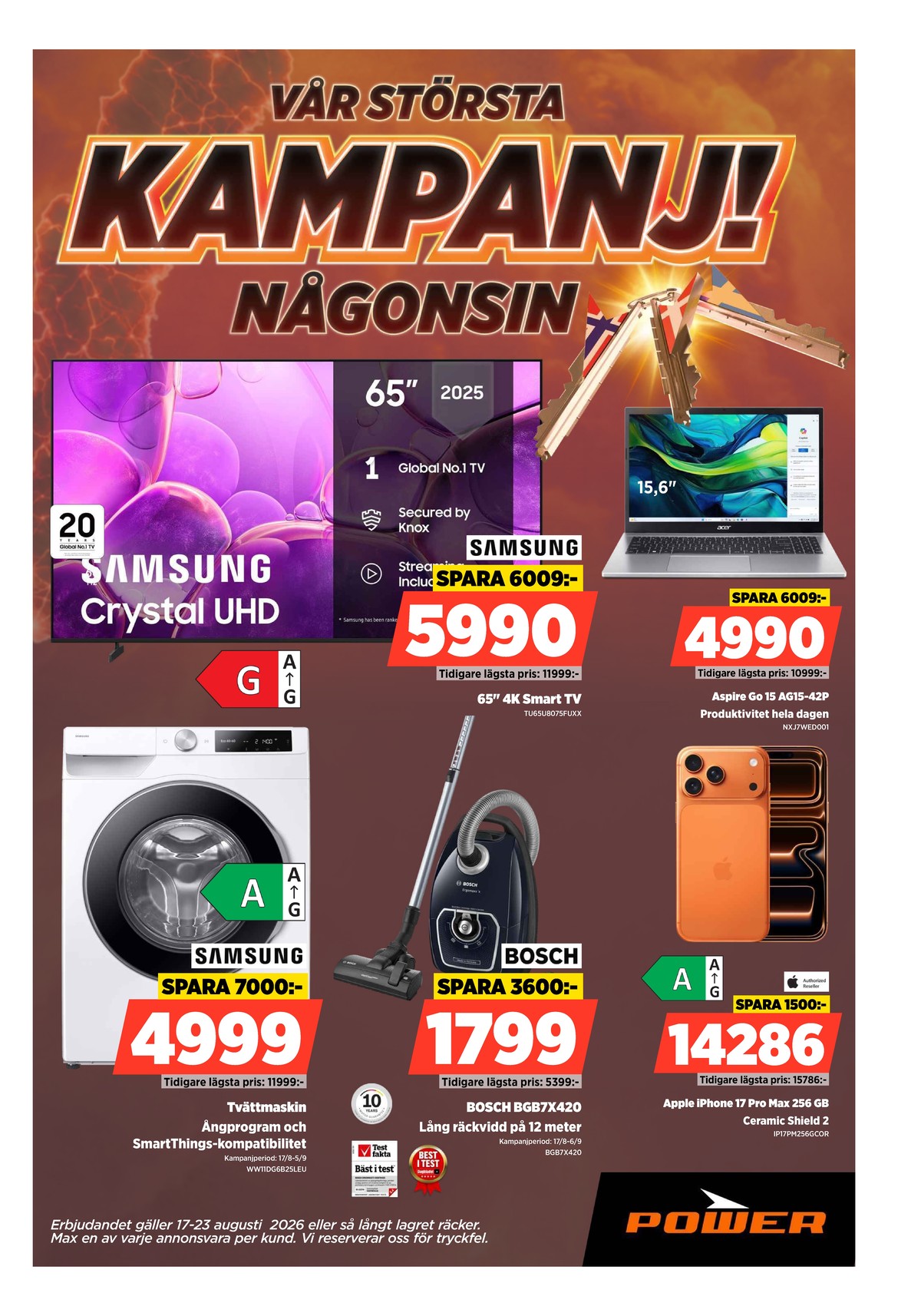 Se Power reklamblad för vecka 34 på Kampanjveckan.se. Se bra erbjudanden på många varor. Läs reklambladet här! Sida 1