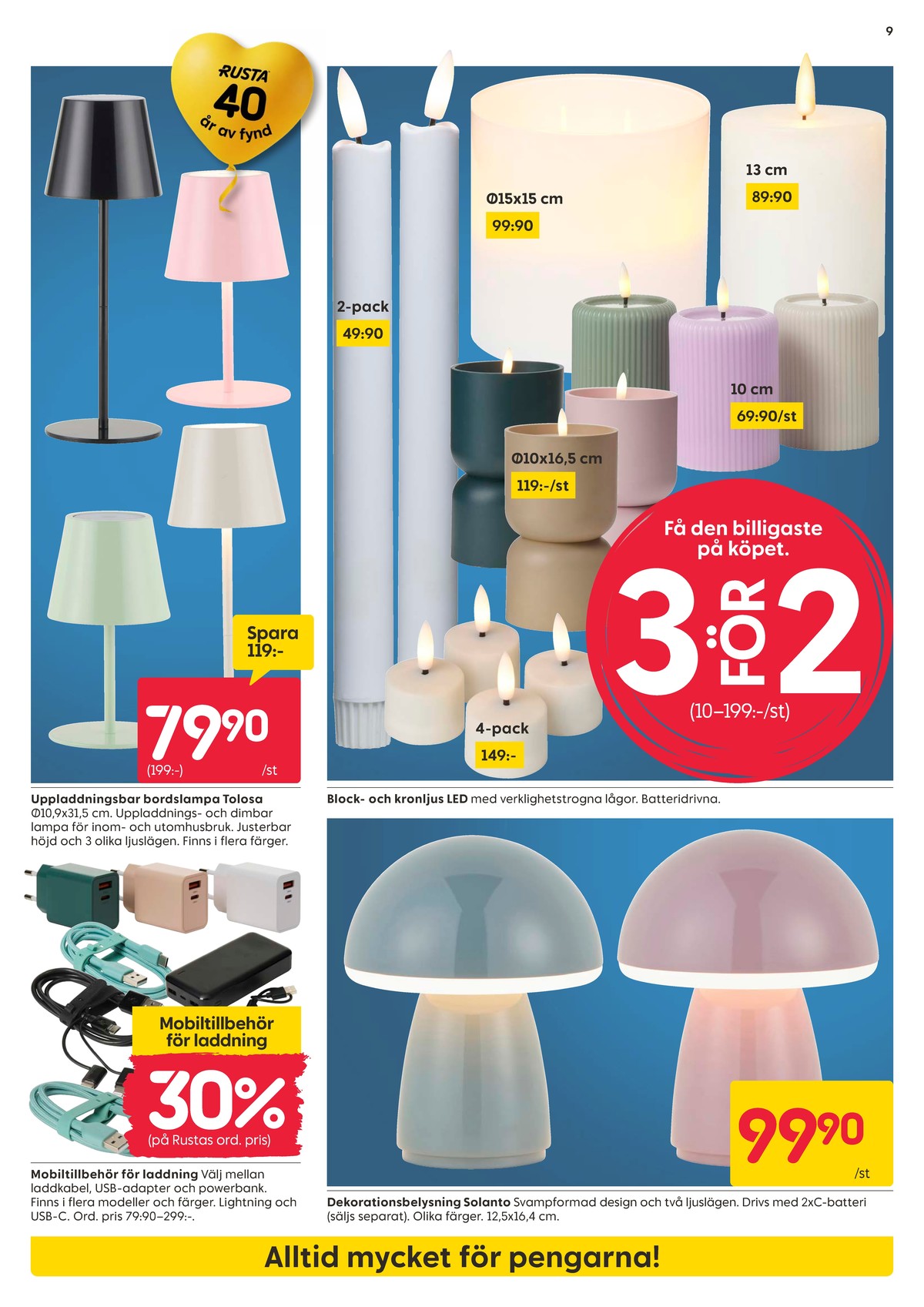 Se Rusta reklamblad för vecka 34 på Kampanjveckan.se. Se bra erbjudanden på många varor. Läs reklambladet här! Sida 9