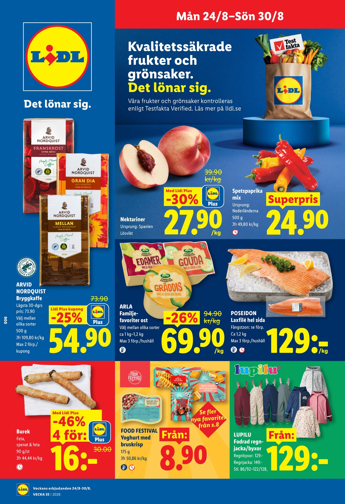 Se Lidl reklamblad för vecka 35 på Kampanjveckan.se. Se bra erbjudanden på många varor, t.ex. kaffe malet gran dia eller kaffe malet mellanrost. Läs reklambladet här! Sida 1
