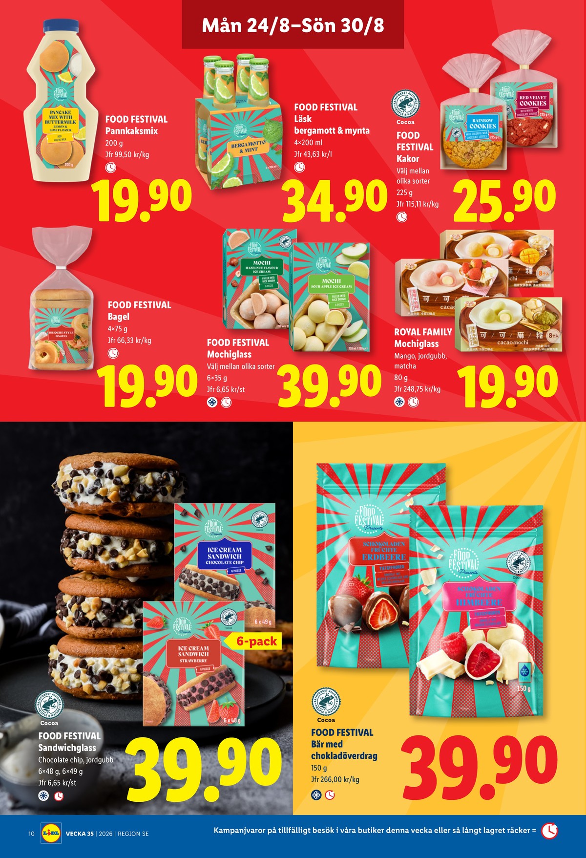 Se Lidl reklamblad för vecka 35 på Kampanjveckan.se. Se bra erbjudanden på många varor, t.ex. pannkaksmix food festival eller läskedryck 4 pk bergamott & mynta. Läs reklambladet här! Sida 10
