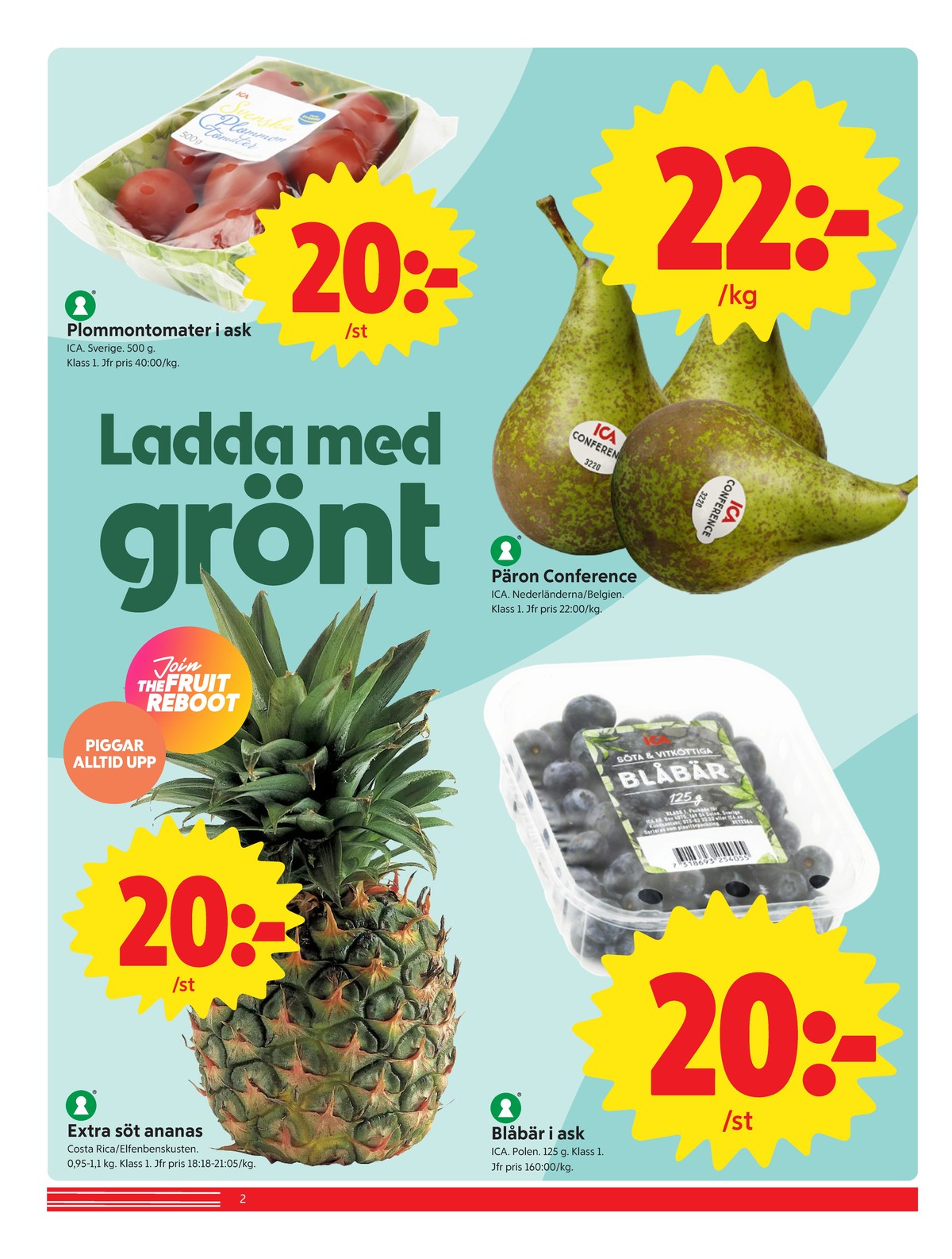 Se ICA Nära reklamblad för vecka 35 på Kampanjveckan.se. Se bra erbjudanden på många varor, t.ex. plommontomater ica eller päron ica. Läs reklambladet här! Sida 3
