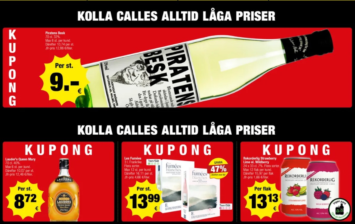 Se Calle reklamblad för vecka 35 på Kampanjveckan.se. Se bra erbjudanden på många varor. Läs reklambladet här! Sida 3