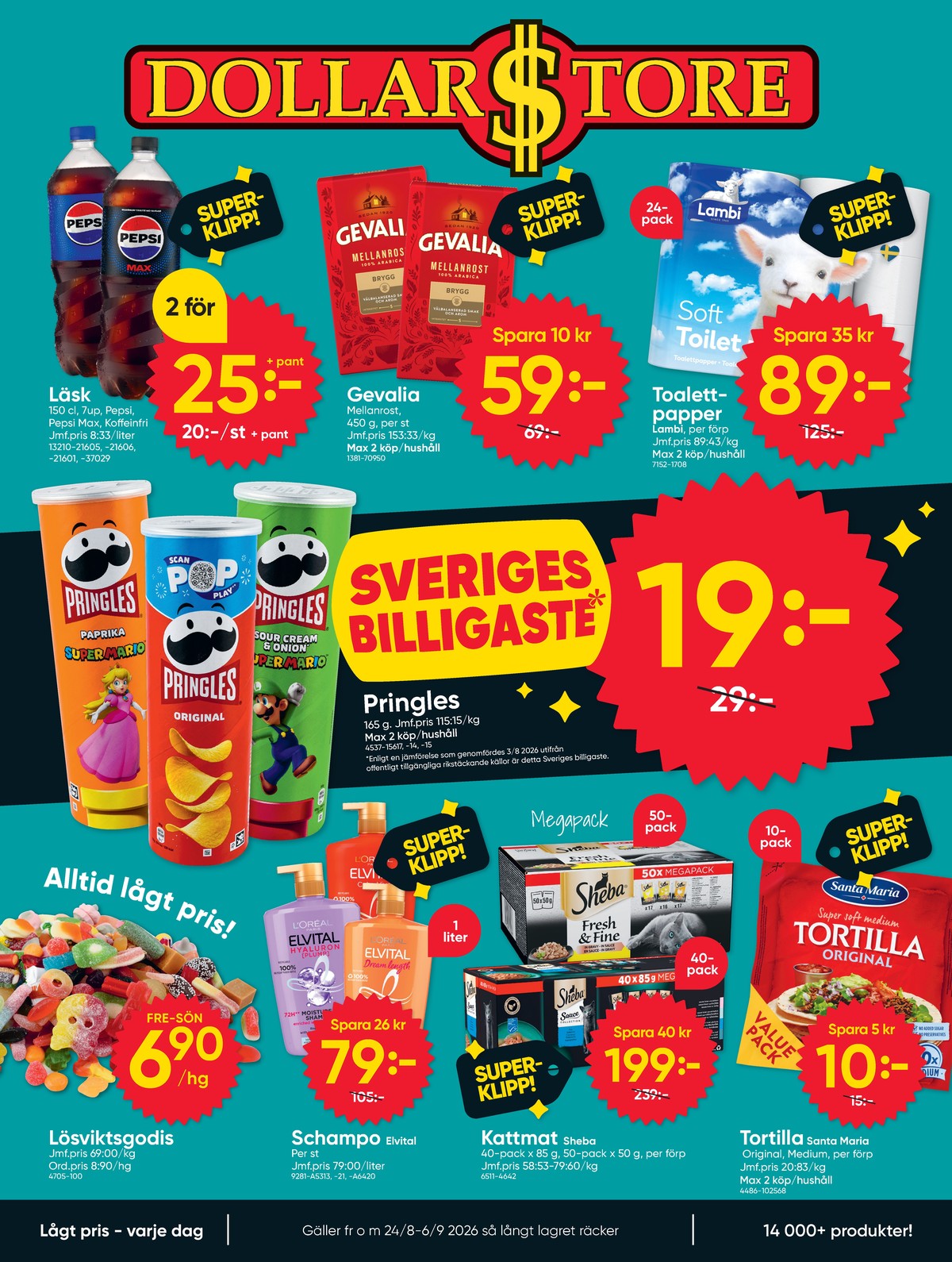 Se Dollarstore reklamblad för vecka 35 på Kampanjveckan.se. Se bra erbjudanden på många varor. Läs reklambladet här! Sida 1