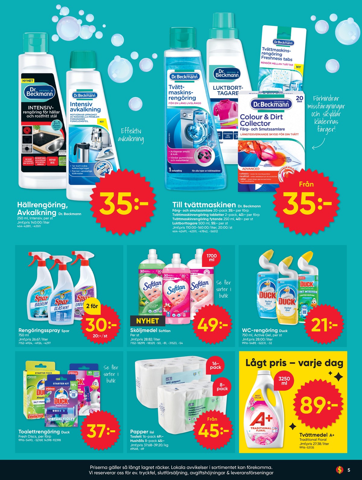 Se Dollarstore reklamblad för vecka 35 på Kampanjveckan.se. Se bra erbjudanden på många varor, t.ex. wc block duck eller wc rent duck. Läs reklambladet här! Sida 5

