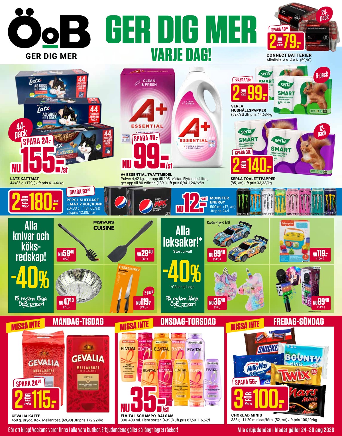 Se ÖoB reklamblad för vecka 35 på Kampanjveckan.se. Se bra erbjudanden på många varor. Läs reklambladet här! Sida 1