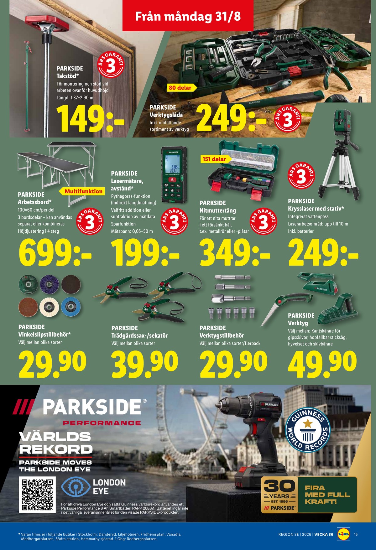 Se Lidl reklamblad för vecka 36 på Kampanjveckan.se. Se bra erbjudanden på många varor, t.ex. bitsset parkside eller hyvel parkside. Läs reklambladet här! Sida 17
