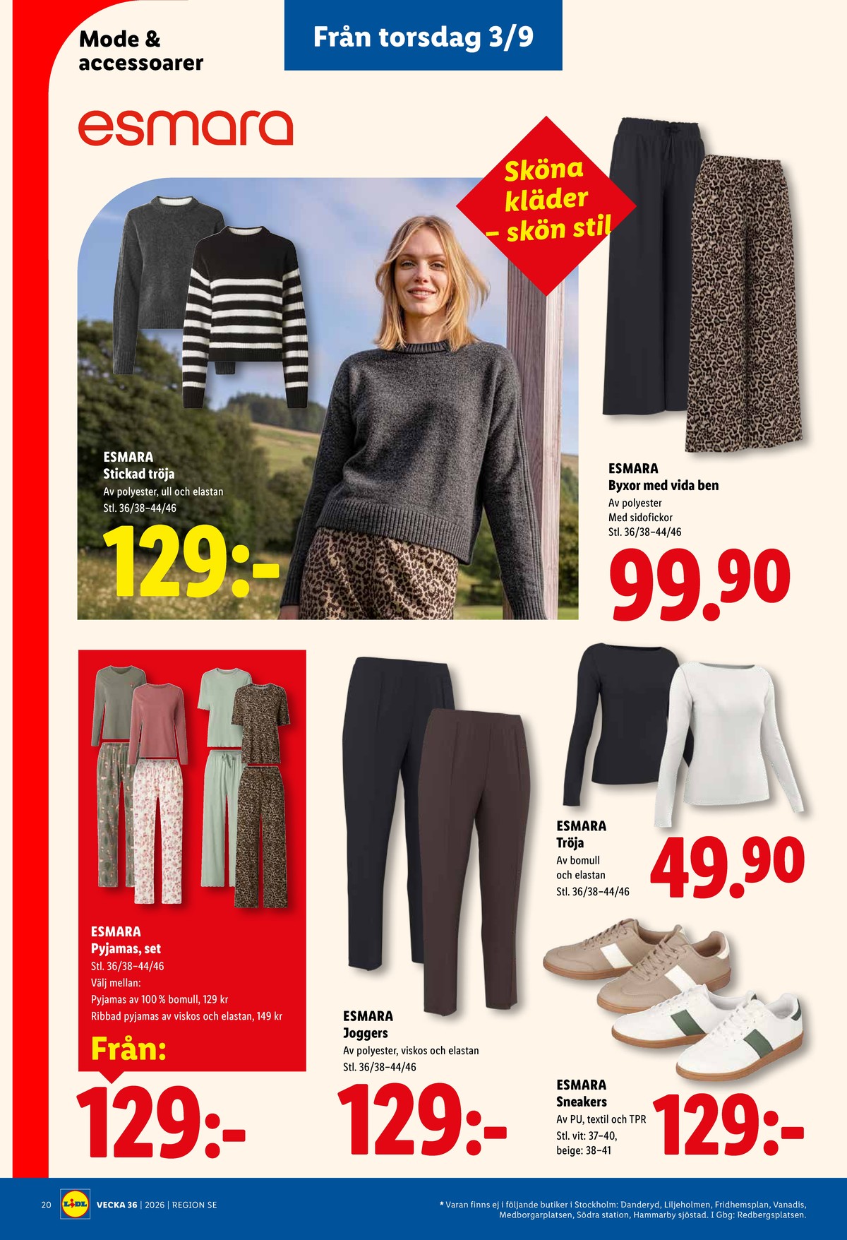 Se Lidl reklamblad för vecka 36 på Kampanjveckan.se. Se bra erbjudanden på många varor, t.ex. tröjor esmara eller tröjor esmara. Läs reklambladet här! Sida 23
