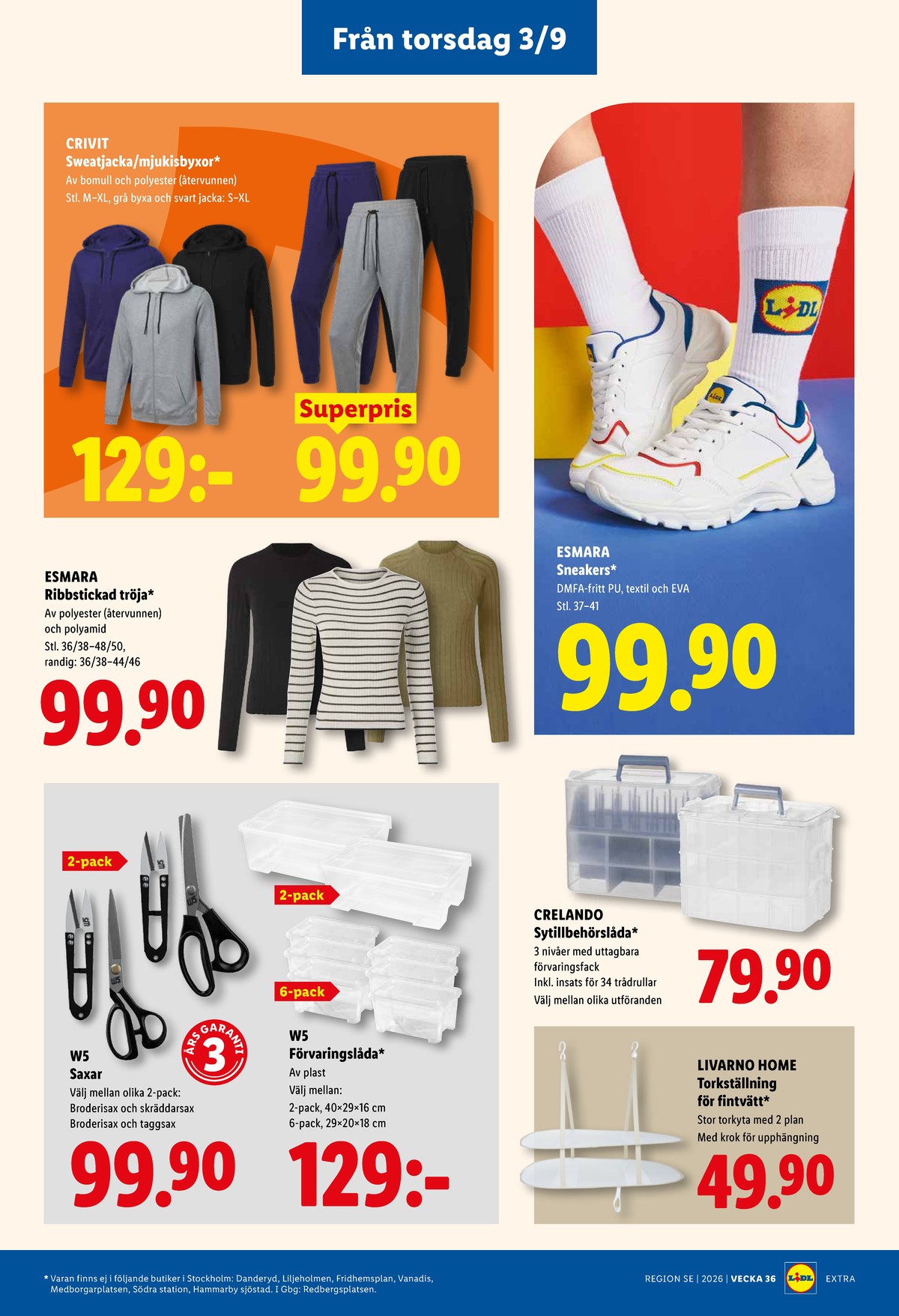 Se Lidl reklamblad för vecka 36 på Kampanjveckan.se. Se bra erbjudanden på många varor, t.ex. tröjor esmara eller sax w5. Läs reklambladet här! Sida 25
