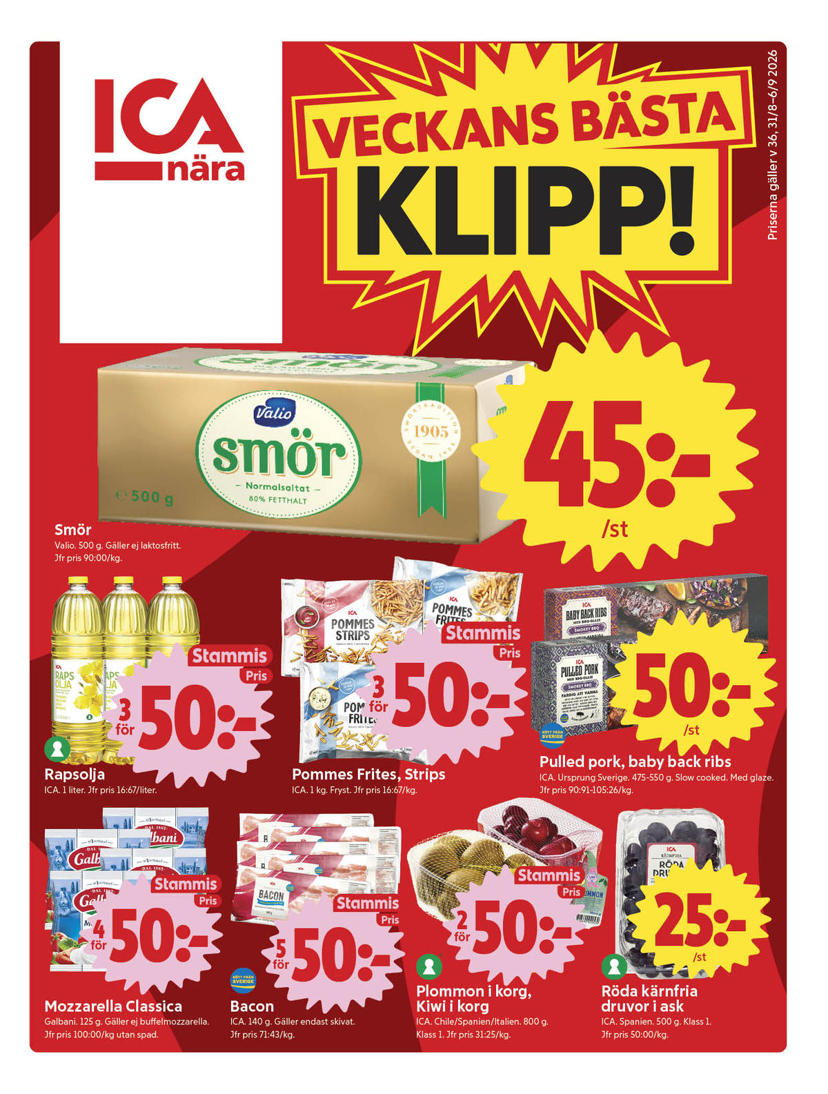 Se ICA Nära reklamblad för vecka 36 på Kampanjveckan.se. Se bra erbjudanden på många varor, t.ex. mozzarella galbani eller baconskivor ica. Läs reklambladet här! Sida 1
