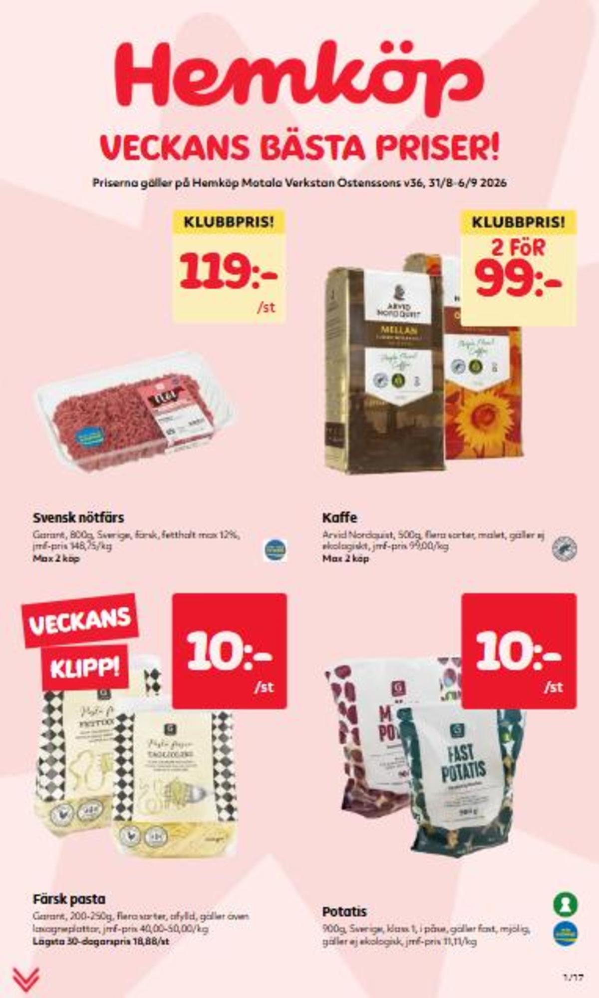 Se Östenssons reklamblad för vecka 36 på Kampanjveckan.se. Se bra erbjudanden på många varor. Läs reklambladet här! Sida 1