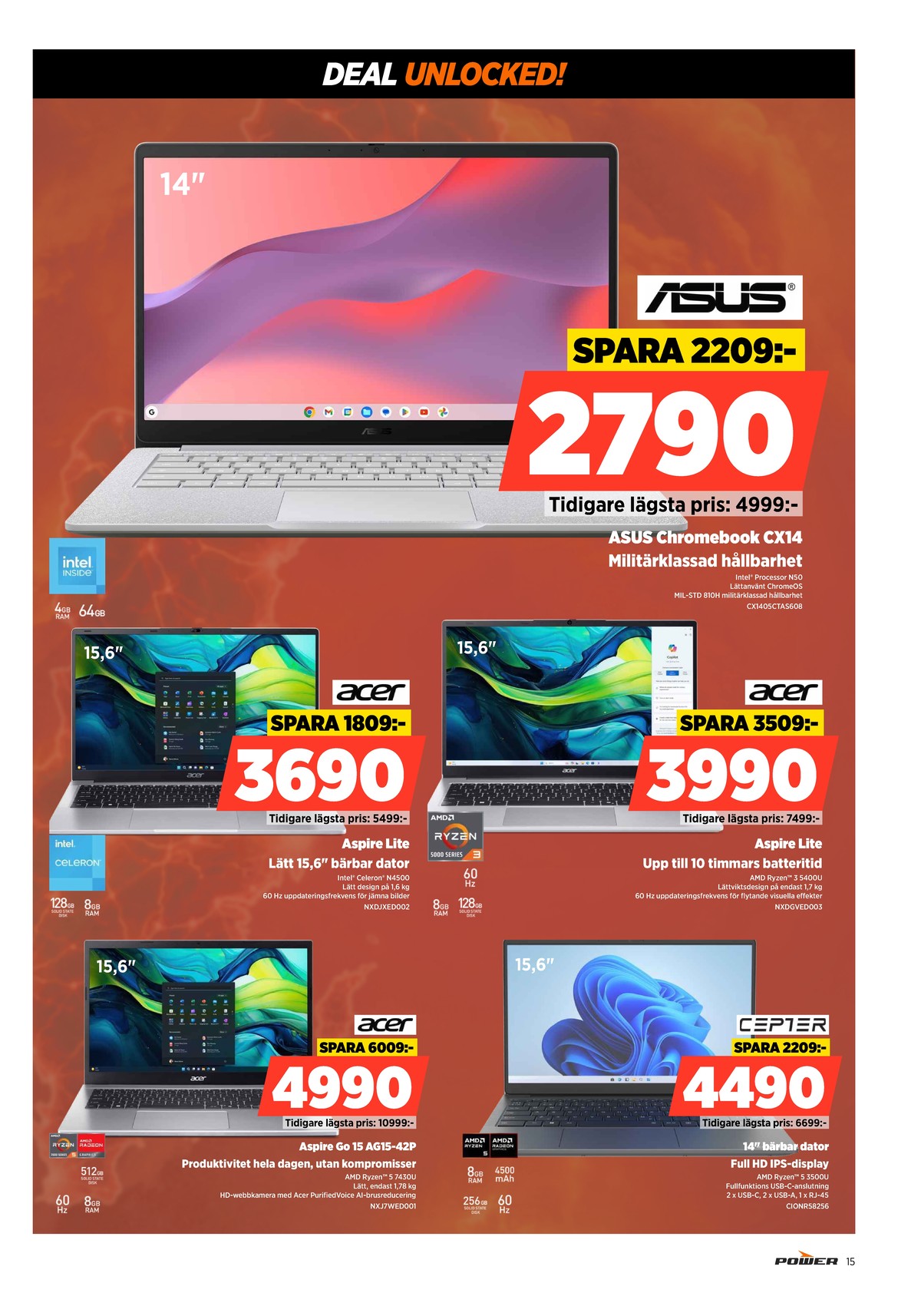 Se Power reklamblad för vecka 36 på Kampanjveckan.se. Se bra erbjudanden på många varor. Läs reklambladet här! Sida 15