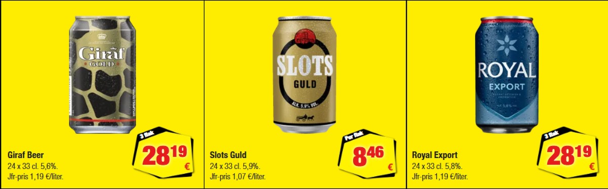 Se Calle reklamblad för vecka 37 på Kampanjveckan.se. Se bra erbjudanden på många varor, t.ex. Öl 24 pk giraf gold eller Öl 24 pk guld. Läs reklambladet här! Sida 35
