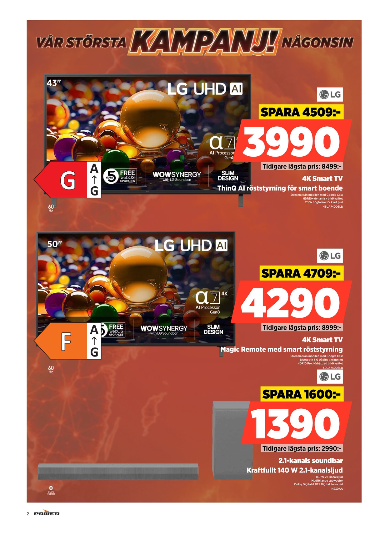 Se Power reklamblad för vecka 37 på Kampanjveckan.se. Se bra erbjudanden på många varor. Läs reklambladet här! Sida 2