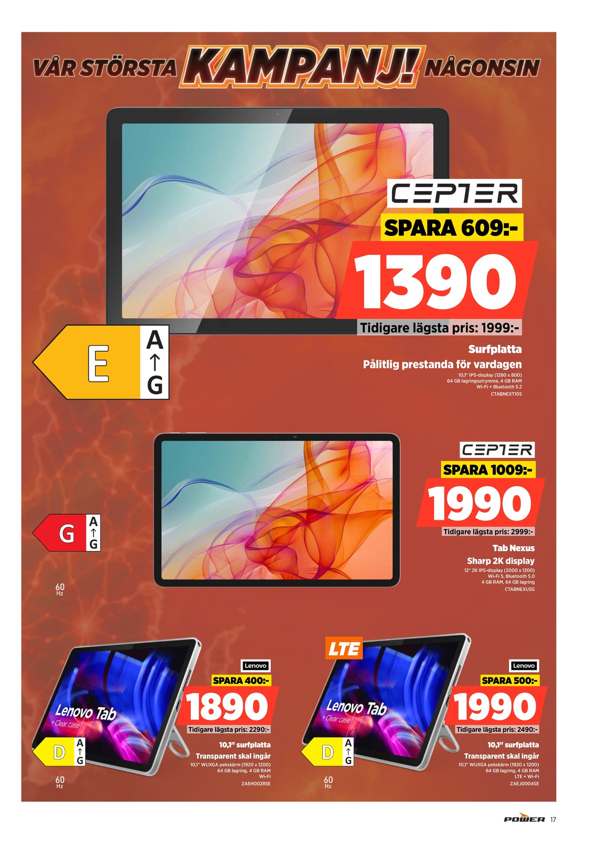 Se Power reklamblad för vecka 37 på Kampanjveckan.se. Se bra erbjudanden på många varor. Läs reklambladet här! Sida 17