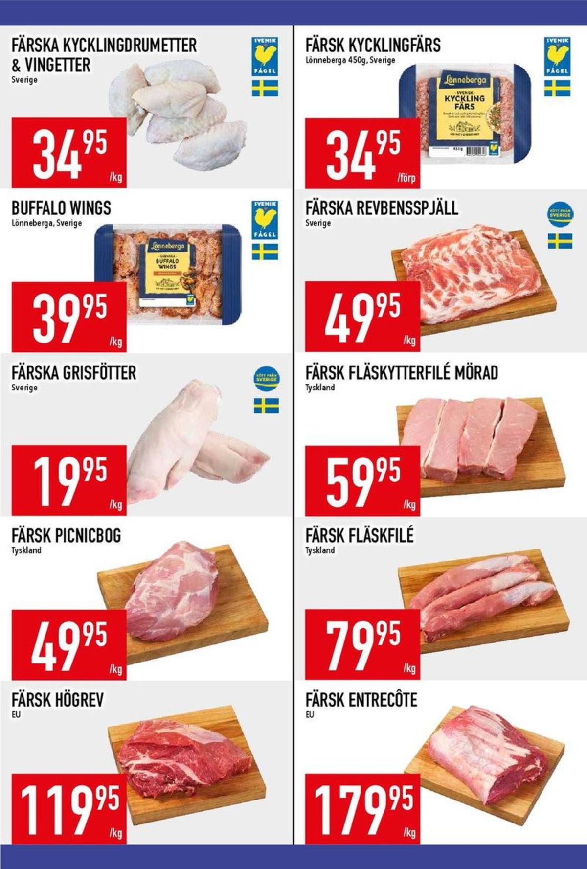 Se MatDax reklamblad för vecka 37 på Kampanjveckan.se. Se bra erbjudanden på många varor, t.ex. fläskytterfilé okänd eller grisfötter okänd. Läs reklambladet här! Sida 13
