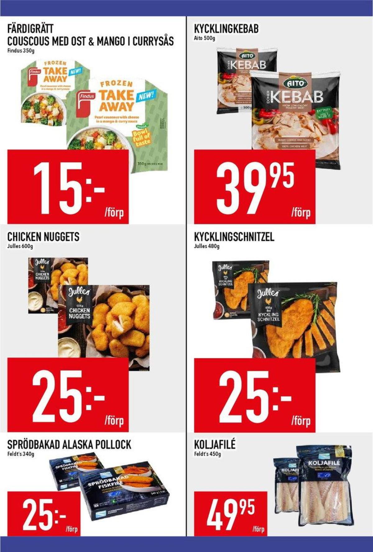 Se MatDax reklamblad för vecka 37 på Kampanjveckan.se. Se bra erbjudanden på många varor, t.ex. kycklingschnitzel julles eller koljafiléer feldts. Läs reklambladet här! Sida 7
