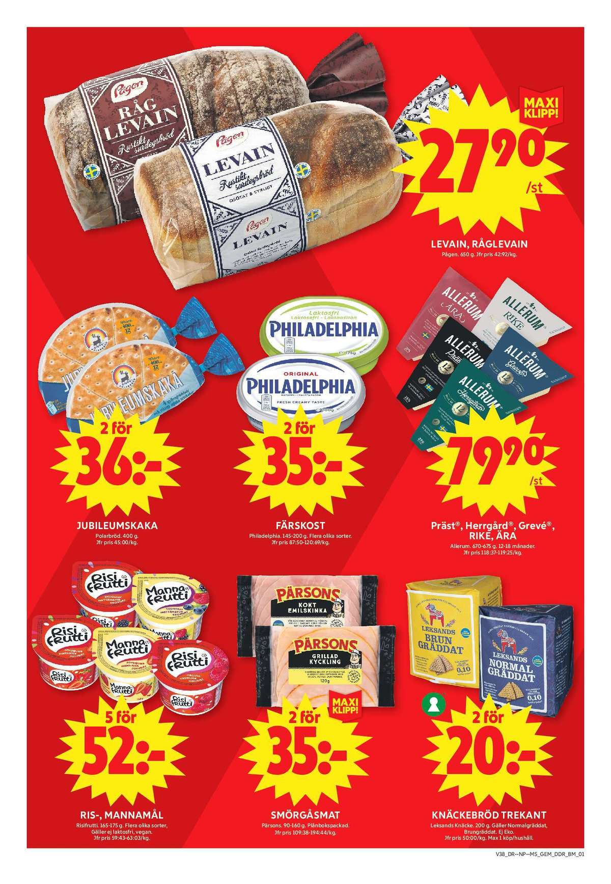 Se ICA Maxi reklamblad för vecka 38 på Kampanjveckan.se. Se bra erbjudanden på många varor, t.ex. prästost allerum eller knäckebröd brun gräddat. Läs reklambladet här! Sida 10
