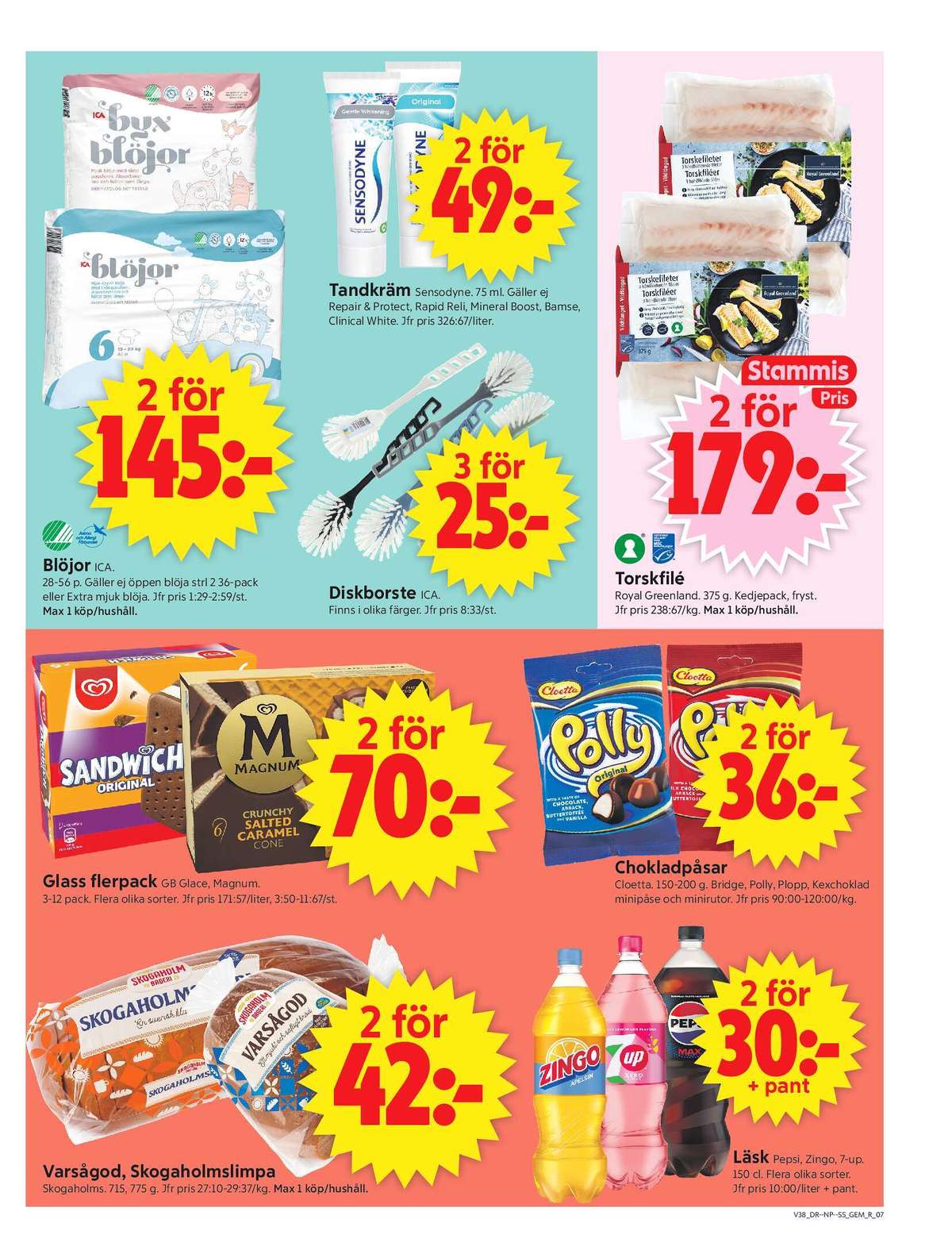 Se ICA Supermarket reklamblad för vecka 38 på Kampanjveckan.se. Se bra erbjudanden på många varor, t.ex. blöjor ica eller godispåsar bridgeblandning. Läs reklambladet här! Sida 9
