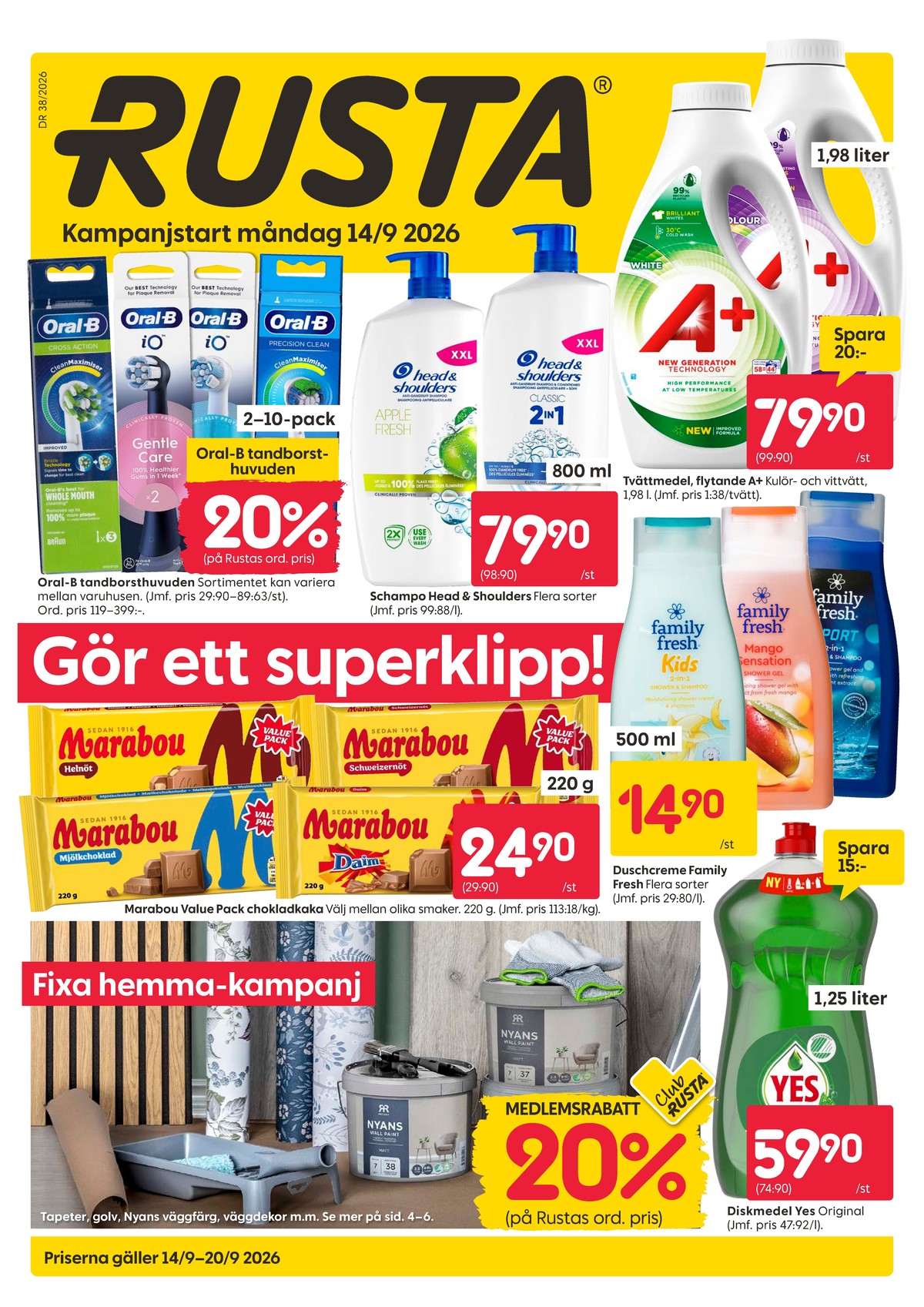 Se Rusta reklamblad för vecka 38 på Kampanjveckan.se. Se bra erbjudanden på många varor. Läs reklambladet här! Sida 1