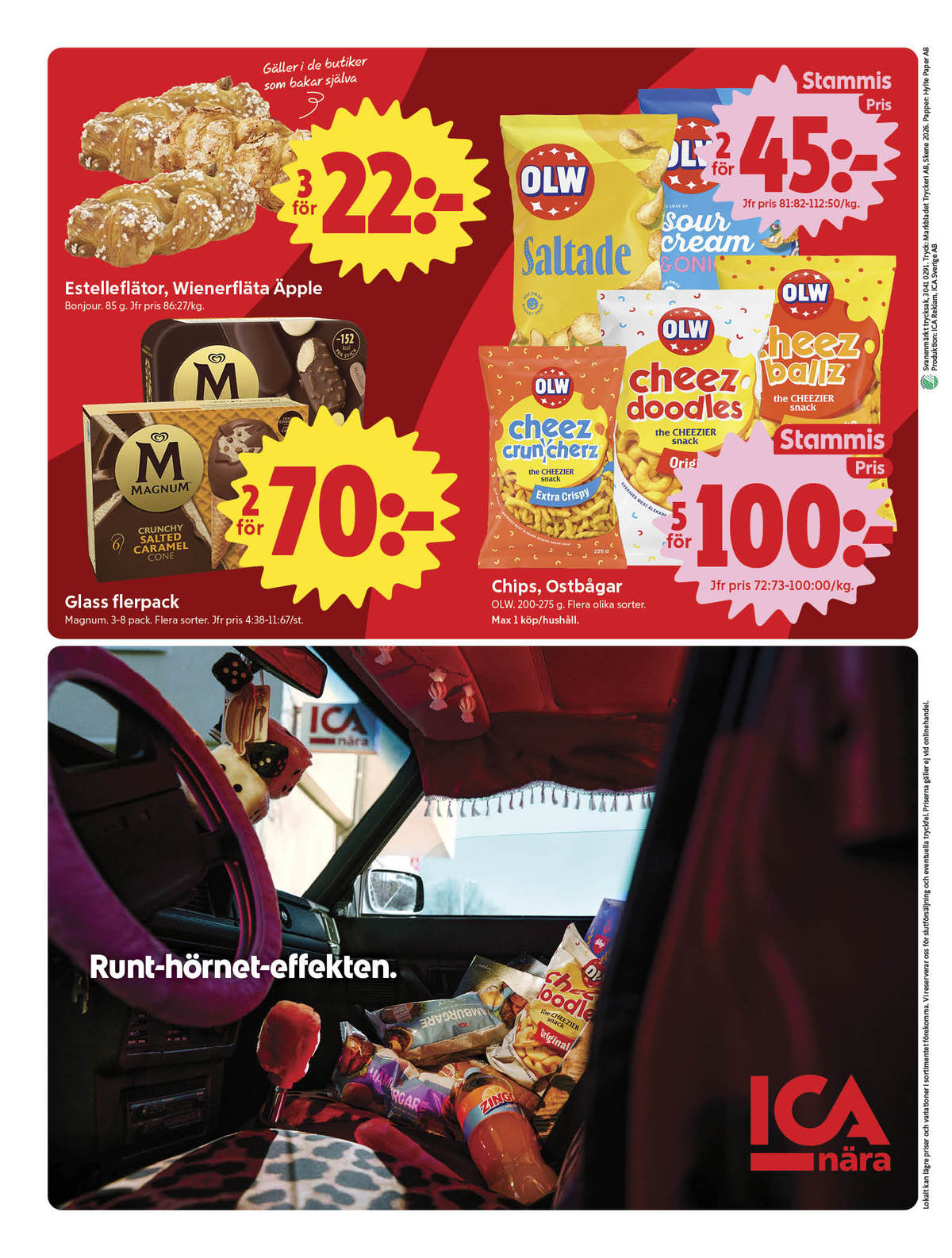 Se ICA Nära reklamblad för vecka 39 på Kampanjveckan.se. Se bra erbjudanden på många varor, t.ex. butiksbakat kaffebröd bonjour eller glasspinnar magnum almond remix. Läs reklambladet här! Sida 8
