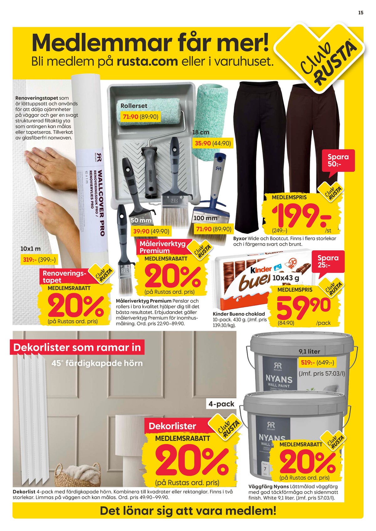 Se Rusta reklamblad för vecka 39 på Kampanjveckan.se. Se bra erbjudanden på många varor. Läs reklambladet här! Sida 15