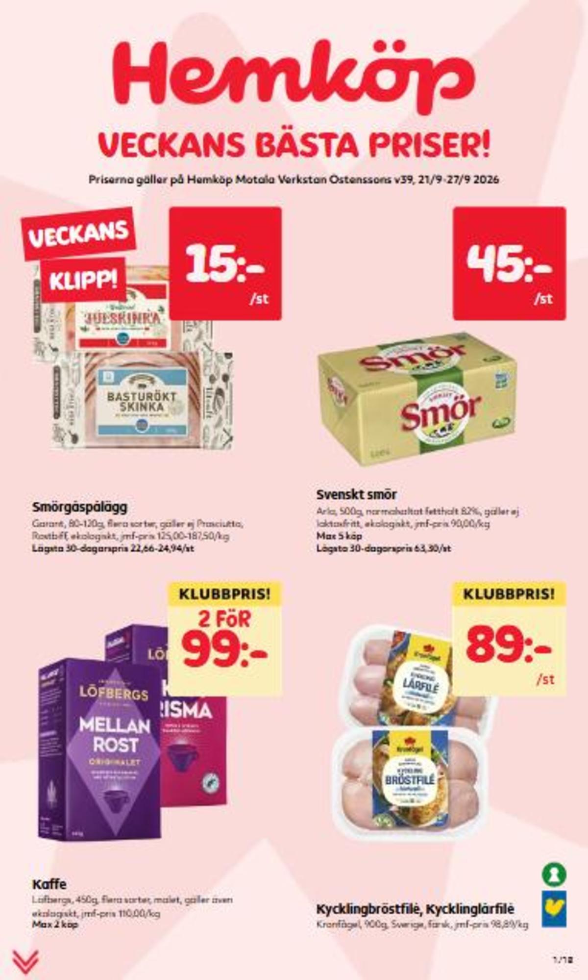 Se Östenssons reklamblad för vecka 39 på Kampanjveckan.se. Se bra erbjudanden på många varor. Läs reklambladet här! Sida 1