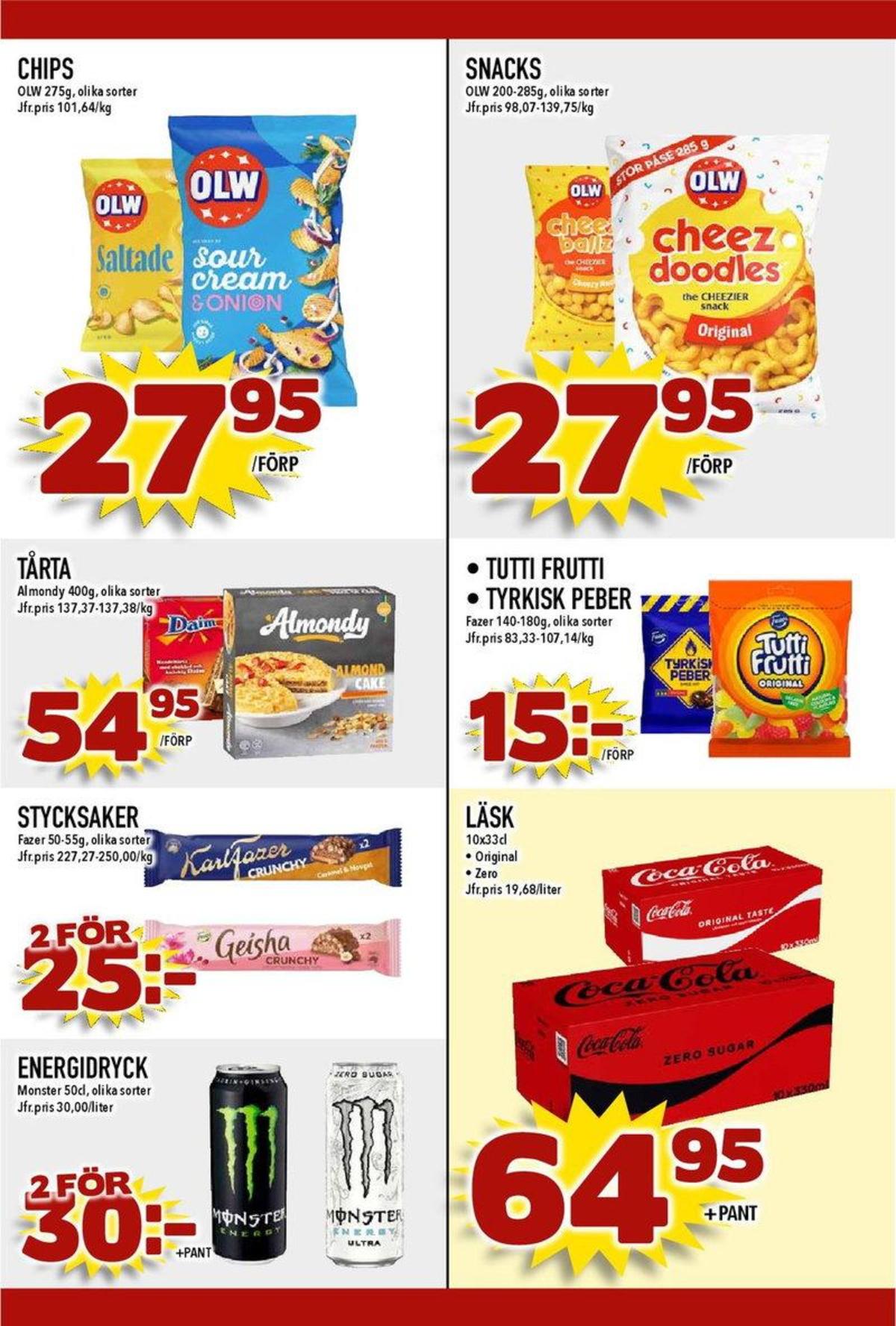 Se MatDax reklamblad för vecka 39 på Kampanjveckan.se. Se bra erbjudanden på många varor, t.ex. energidryck monster eller läskedryck 10 pk coca cola. Läs reklambladet här! Sida 24
