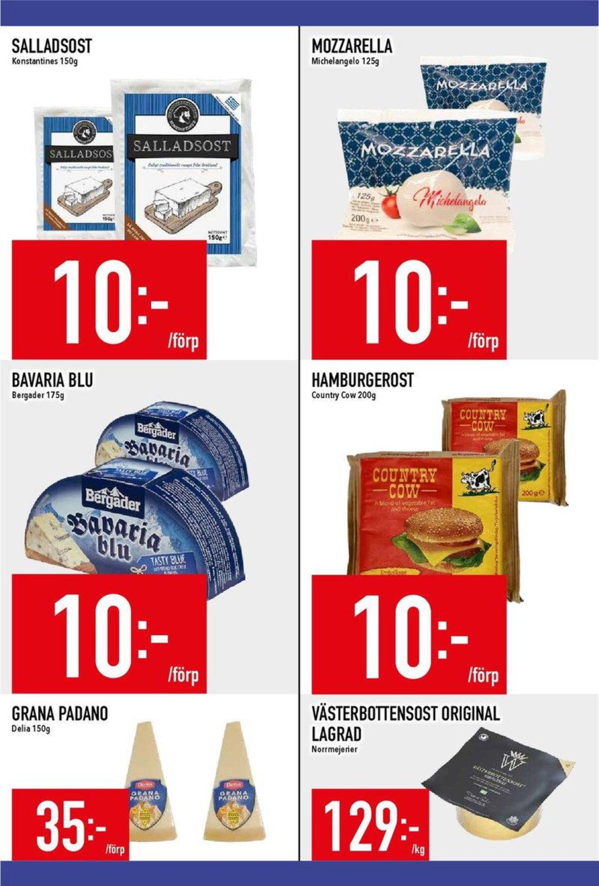 Se MatDax reklamblad för vecka 39 på Kampanjveckan.se. Se bra erbjudanden på många varor, t.ex. skivad hamburgerost country cow eller grana padano delia. Läs reklambladet här! Sida 10
