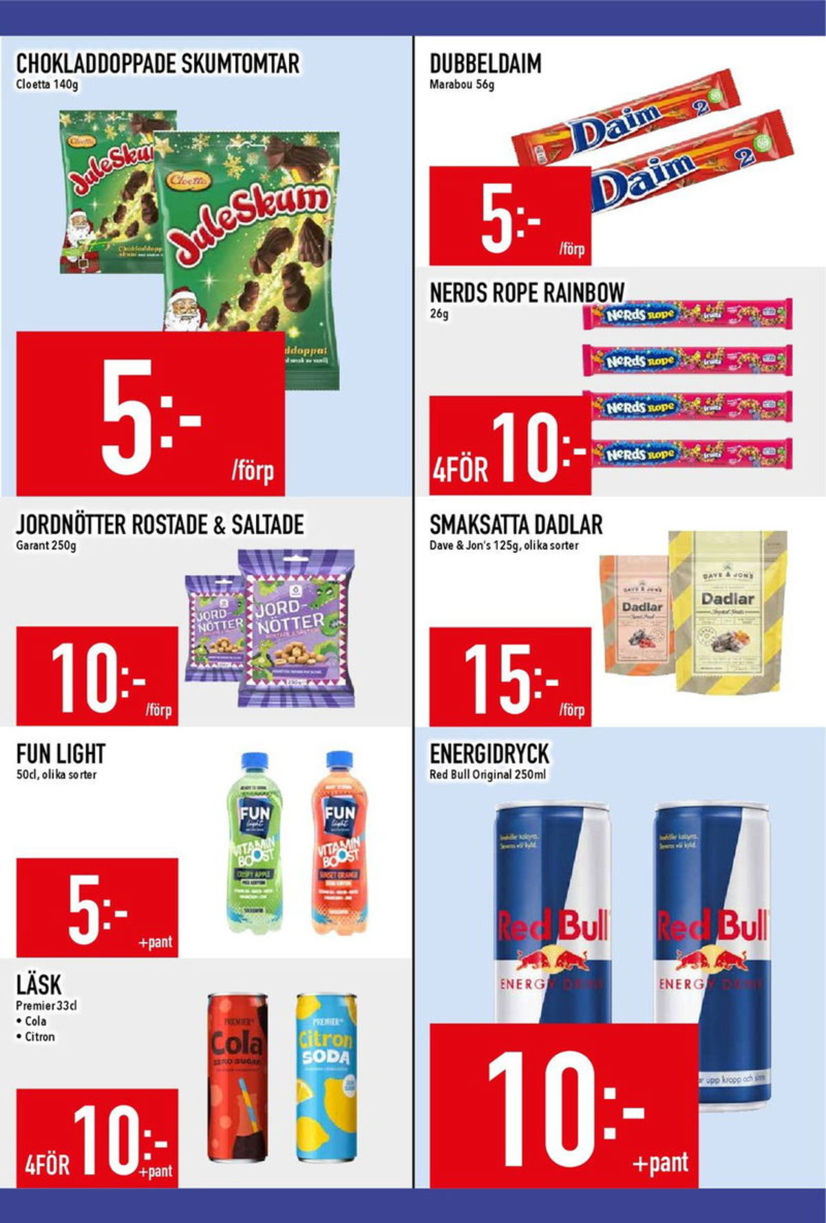 Se MatDax reklamblad för vecka 4 på Kampanjveckan.se. Se bra erbjudanden på många varor, t.ex. energidryck red bull eller andra varor. Läs reklambladet här! Sida 16