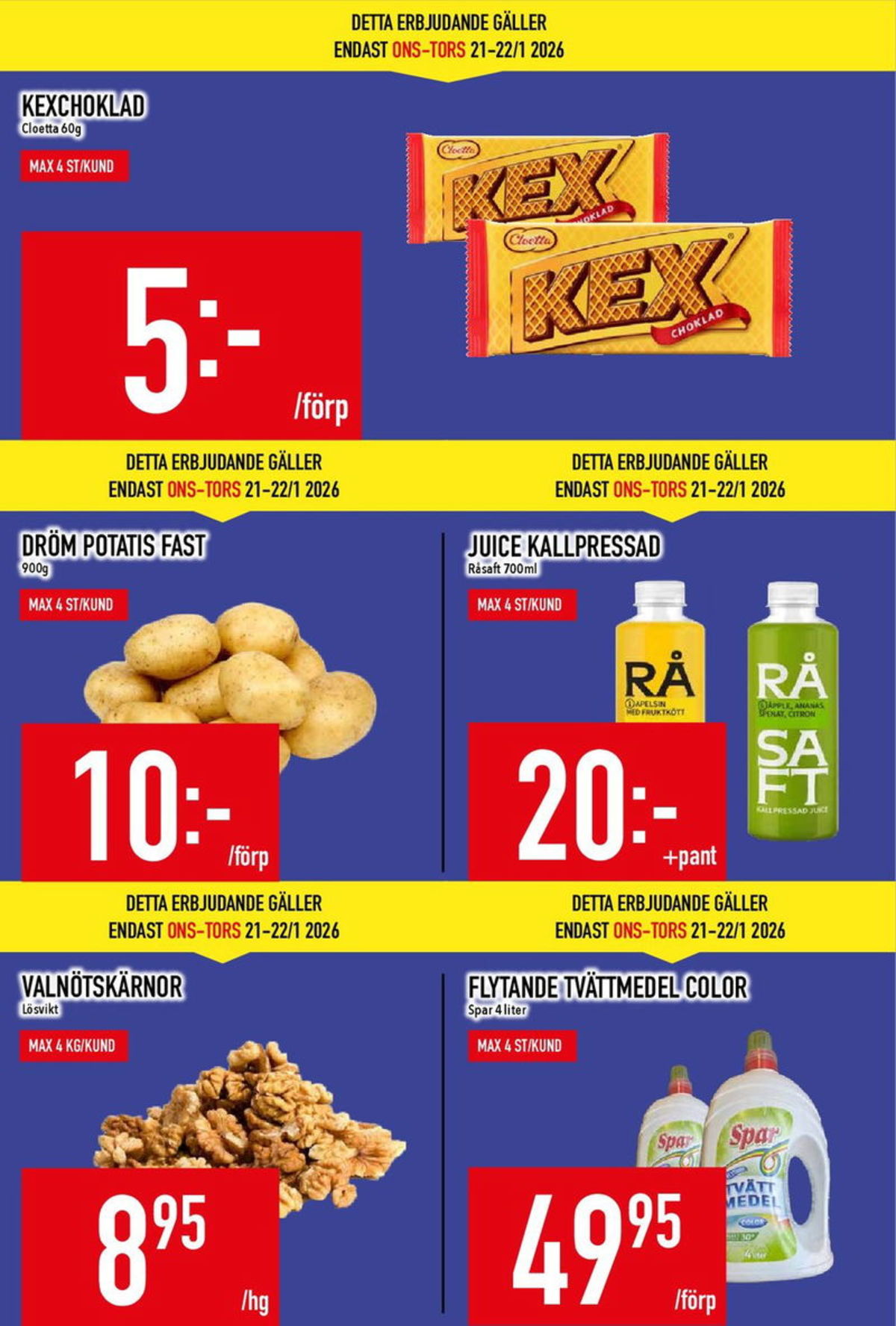 Se MatDax reklamblad för vecka 4 på Kampanjveckan.se. Se bra erbjudanden på många varor, t.ex. spenat Äpple ananas citron juice råsaft eller tvättmedel flytande spar. Läs reklambladet här! Sida 3
