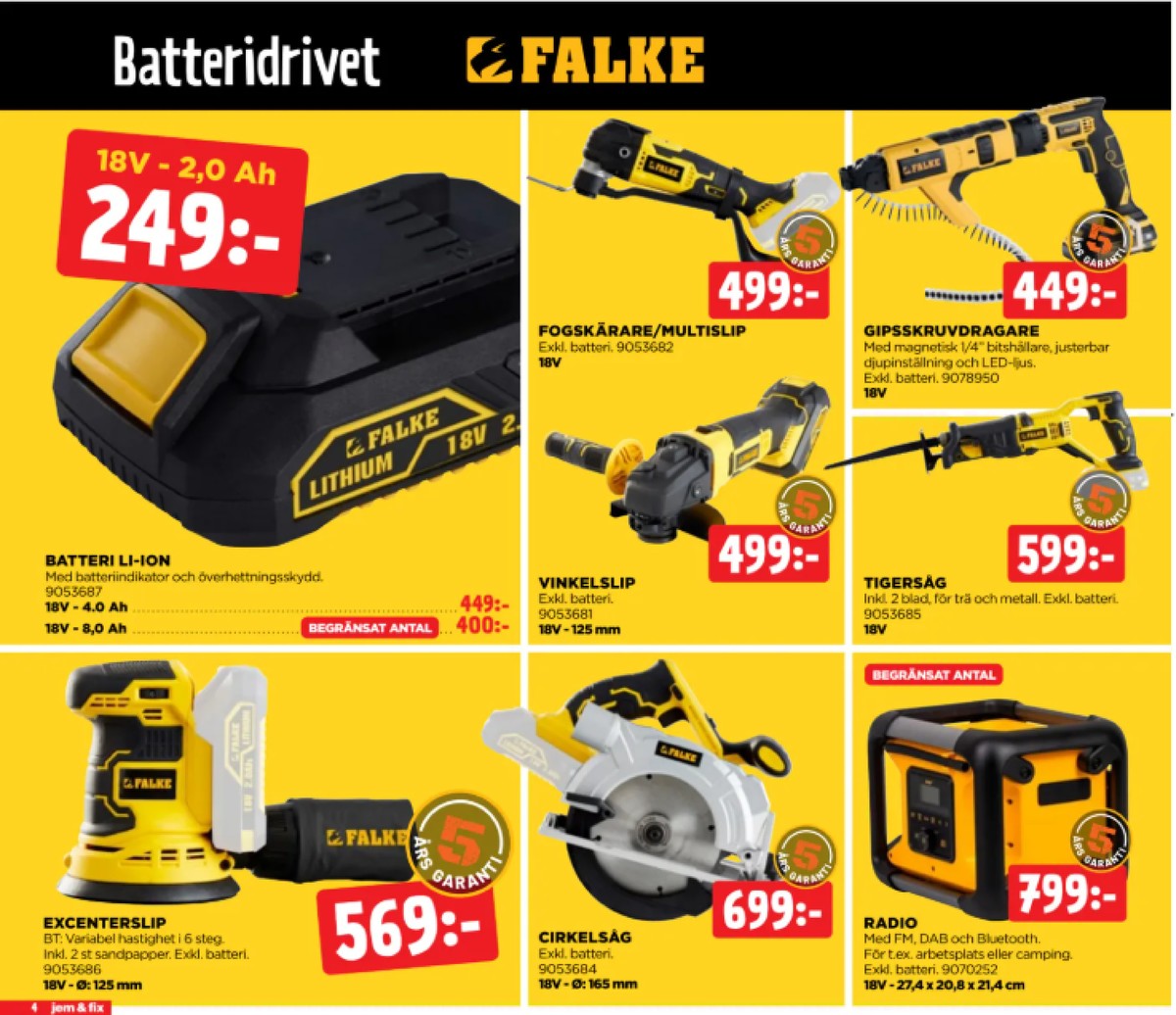 Se Jem & Fix reklamblad för vecka 40 på Kampanjveckan.se. Se bra erbjudanden på många varor. Läs reklambladet här! Sida 4