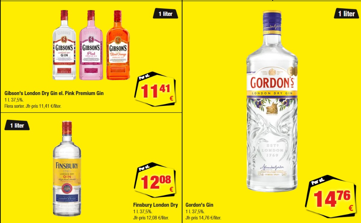 Se Calle reklamblad för vecka 40 på Kampanjveckan.se. Se bra erbjudanden på många varor, t.ex. gin finsbury eller gin gordons. Läs reklambladet här! Sida 11
