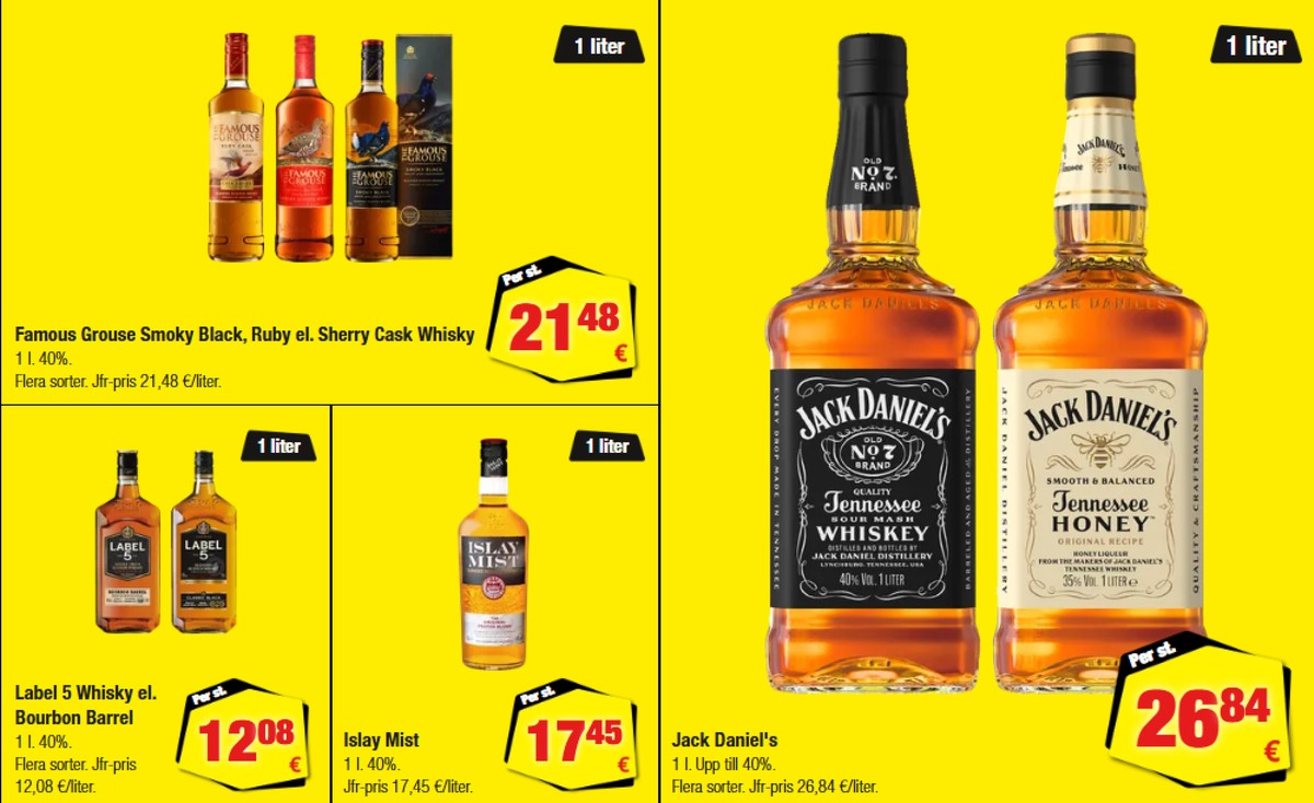 Se Calle reklamblad för vecka 40 på Kampanjveckan.se. Se bra erbjudanden på många varor, t.ex. whisky label 5 eller whisky bourbon barrel. Läs reklambladet här! Sida 4

