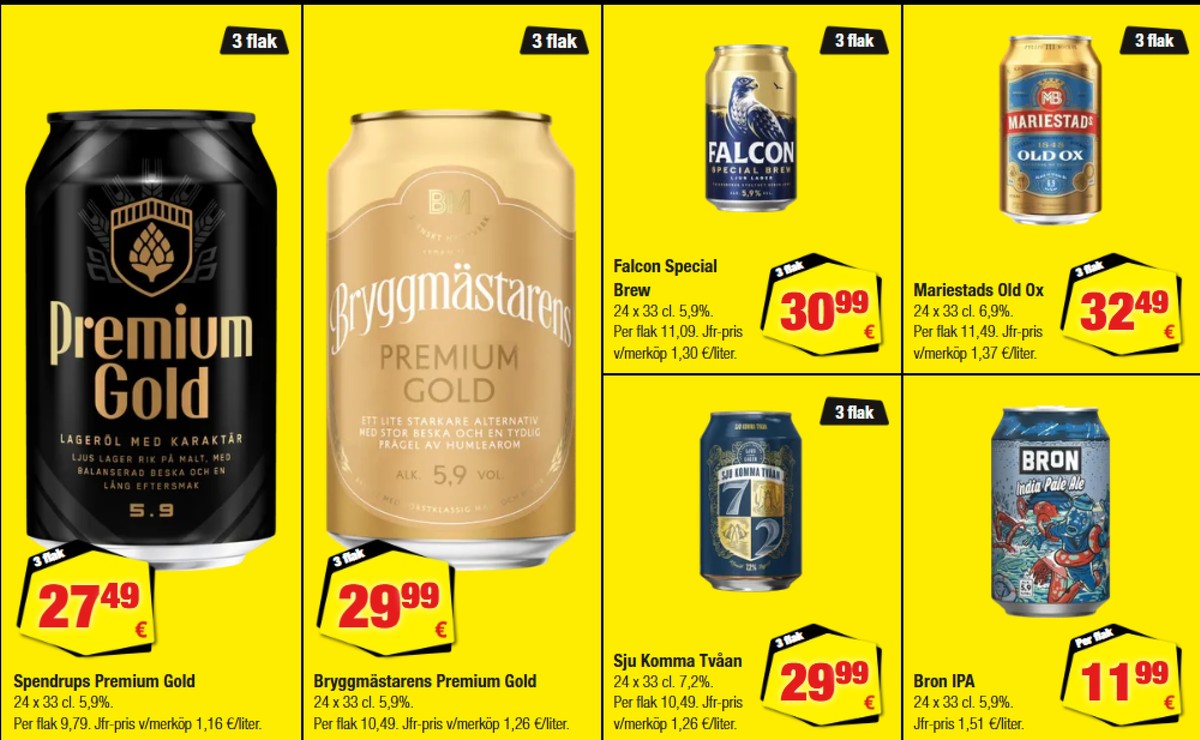 Se Calle reklamblad för vecka 40 på Kampanjveckan.se. Se bra erbjudanden på många varor, t.ex. Öl 24 pk india pale ale eller Öl 24 pk sju komma tvåan. Läs reklambladet här! Sida 33
