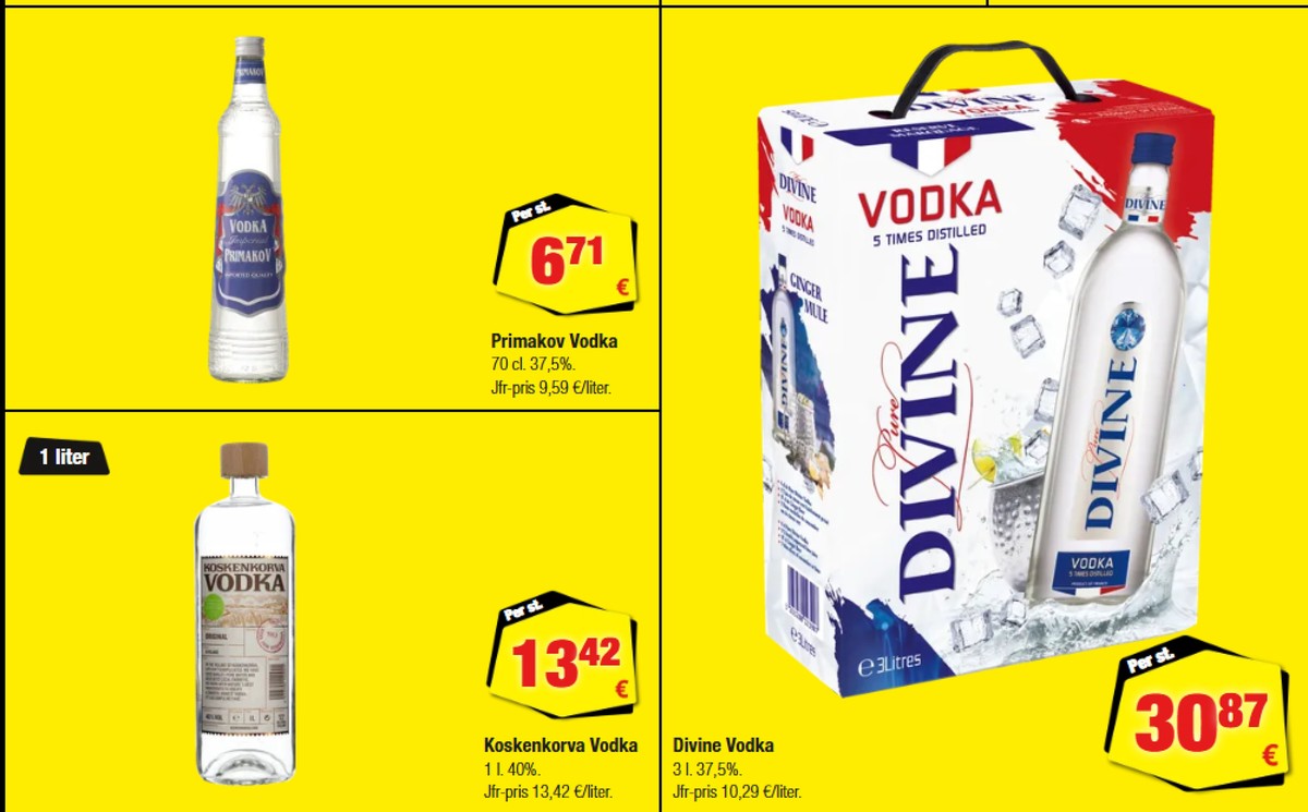 Se Calle reklamblad för vecka 40 på Kampanjveckan.se. Se bra erbjudanden på många varor, t.ex. vodka koskenkorva eller vodka primakov. Läs reklambladet här! Sida 7
