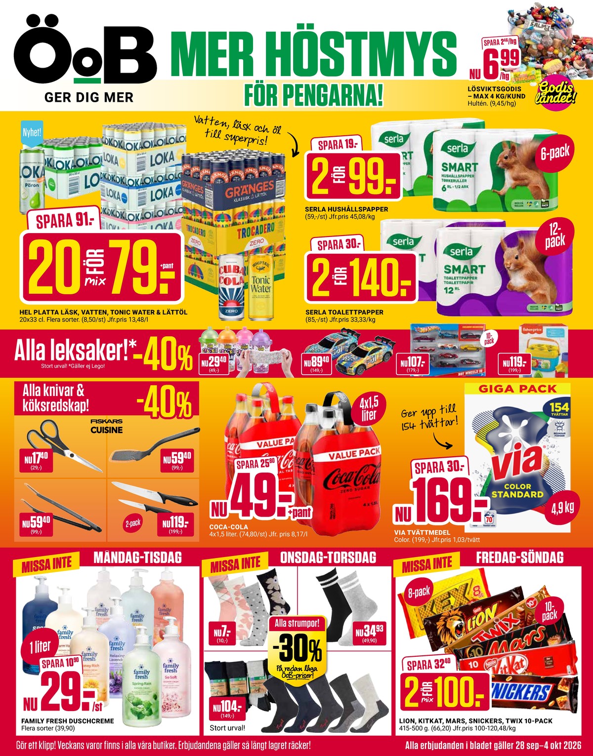 Se ÖoB reklamblad för vecka 40 på Kampanjveckan.se. Se bra erbjudanden på många varor. Läs reklambladet här! Sida 1