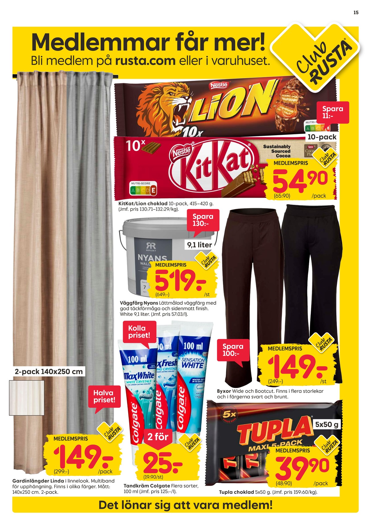 Se Rusta reklamblad för vecka 40 på Kampanjveckan.se. Se bra erbjudanden på många varor. Läs reklambladet här! Sida 15